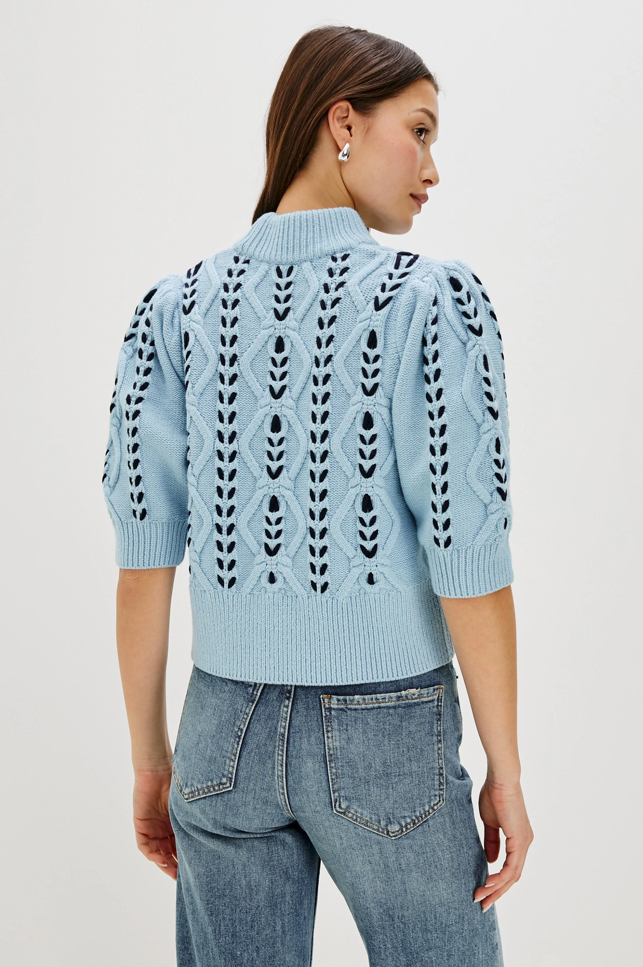 ADDY SWEATER - SKY NAVY CABLES - Image 4