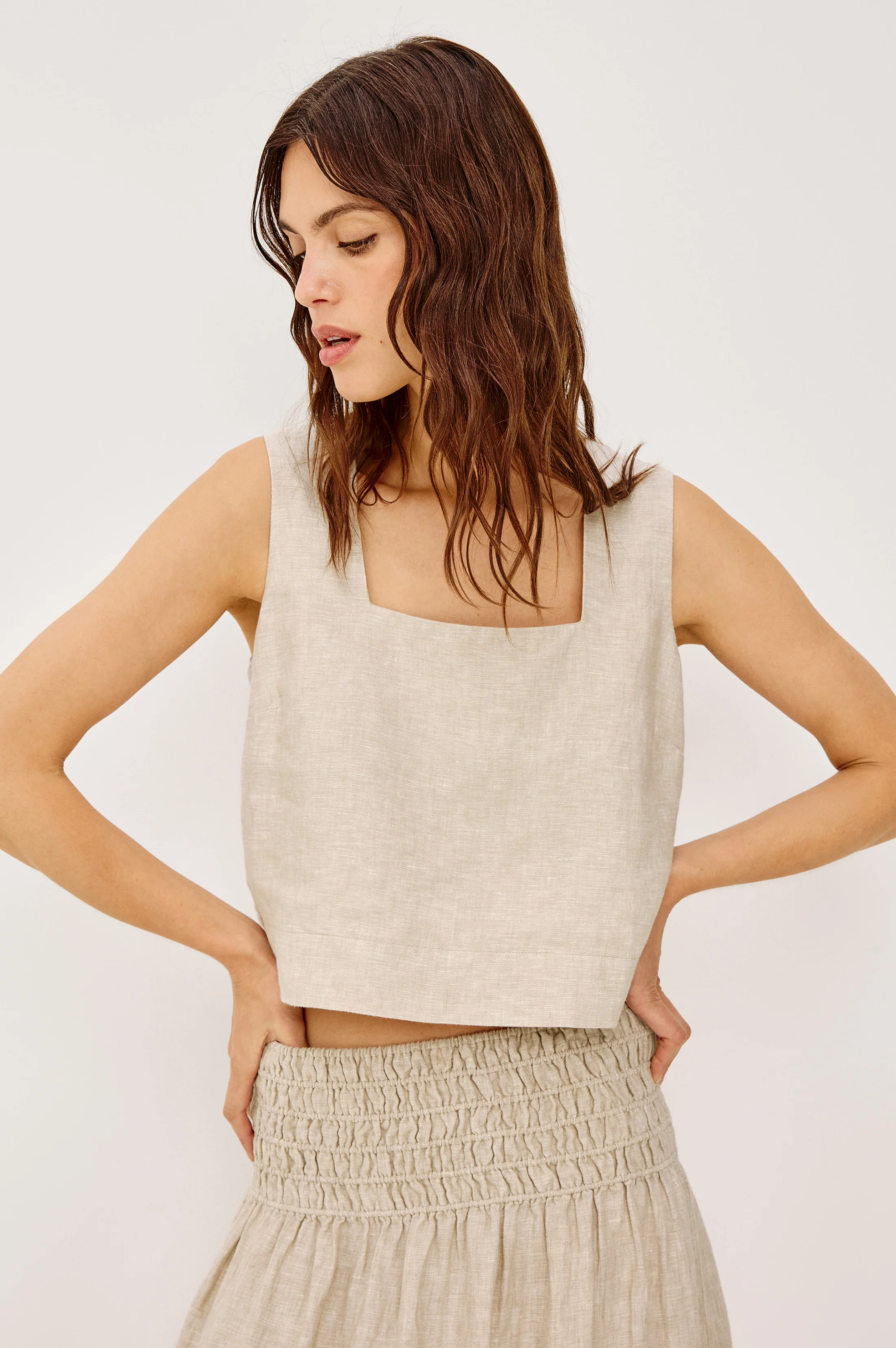 AKIRA TOP - HEATHERED FLAX - Image 3