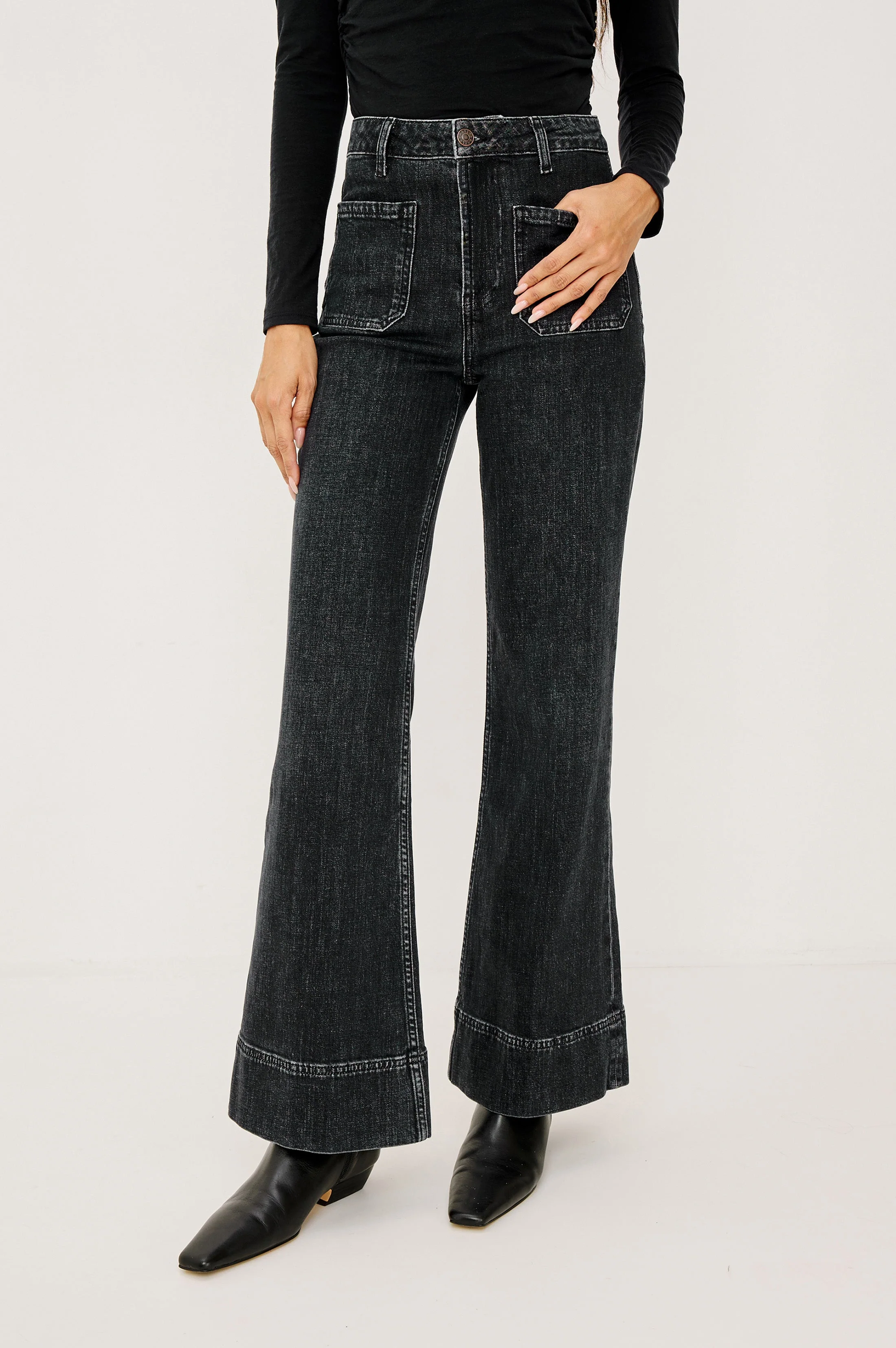 ALAMITOS FLARED TROUSER - BLACK PEARL - Image 3