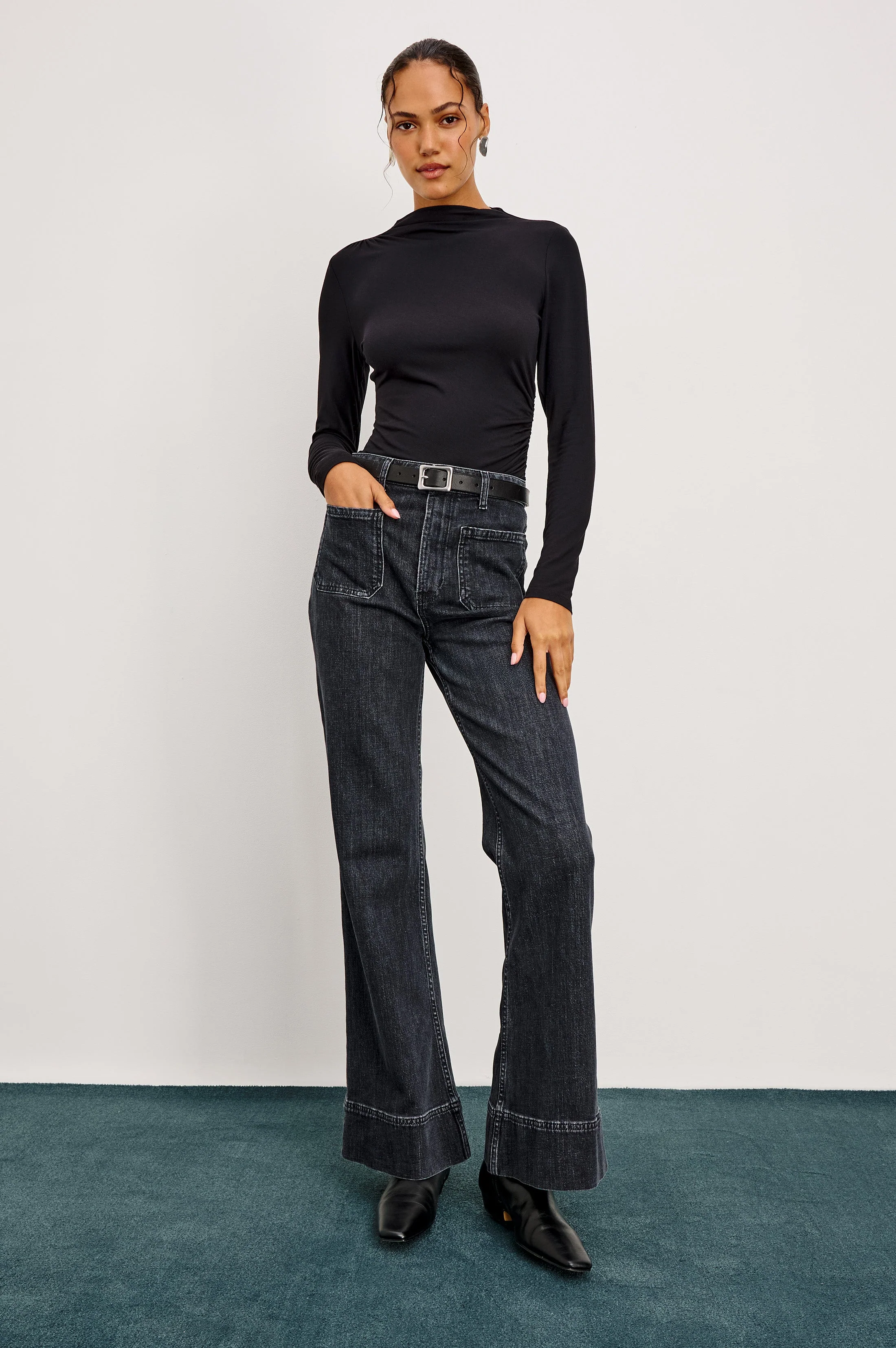 ALAMITOS FLARED TROUSER - BLACK PEARL - Image 4