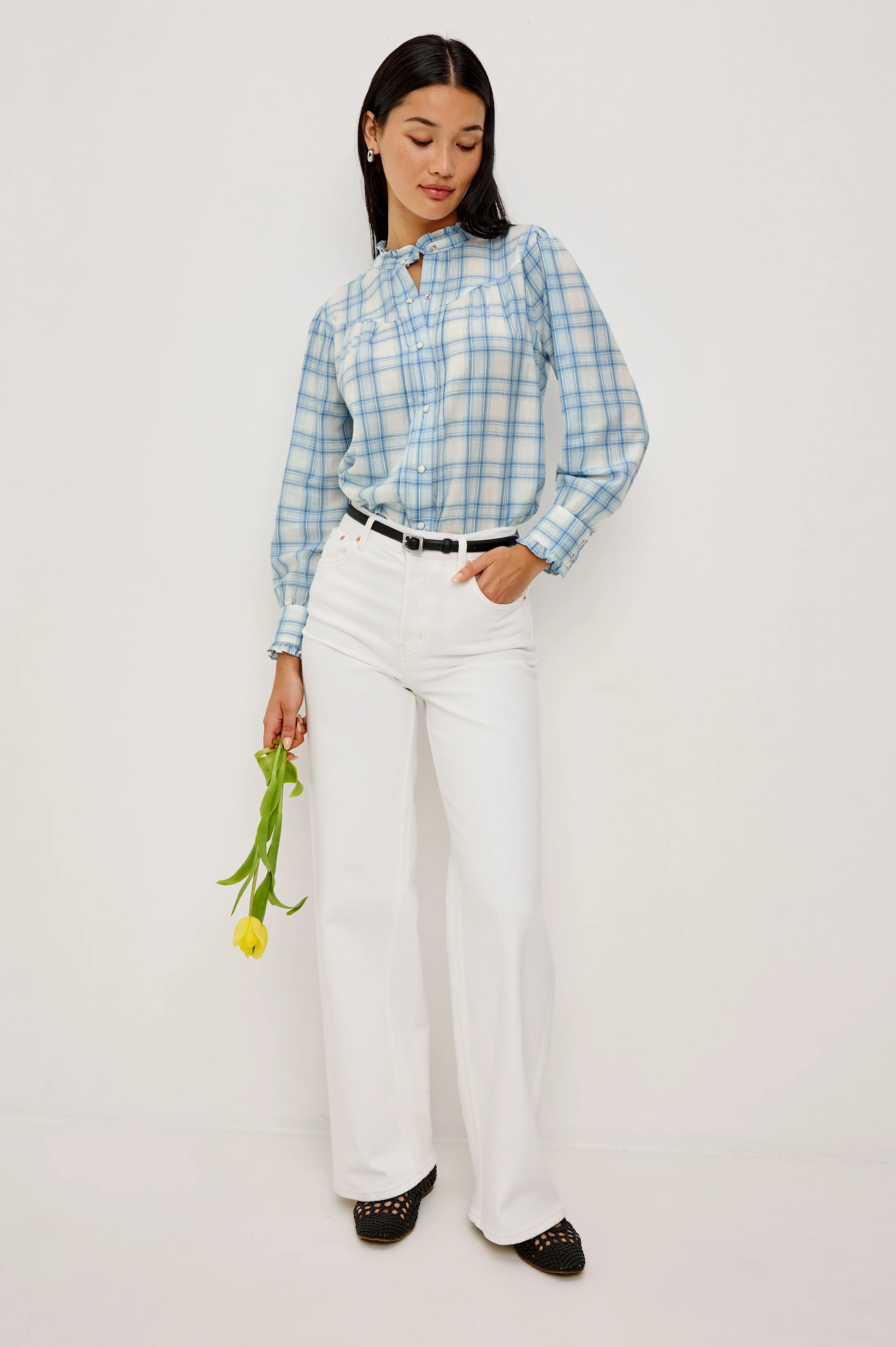 ALANNA SHIRT - BLUEBELL IVORY - Image 3