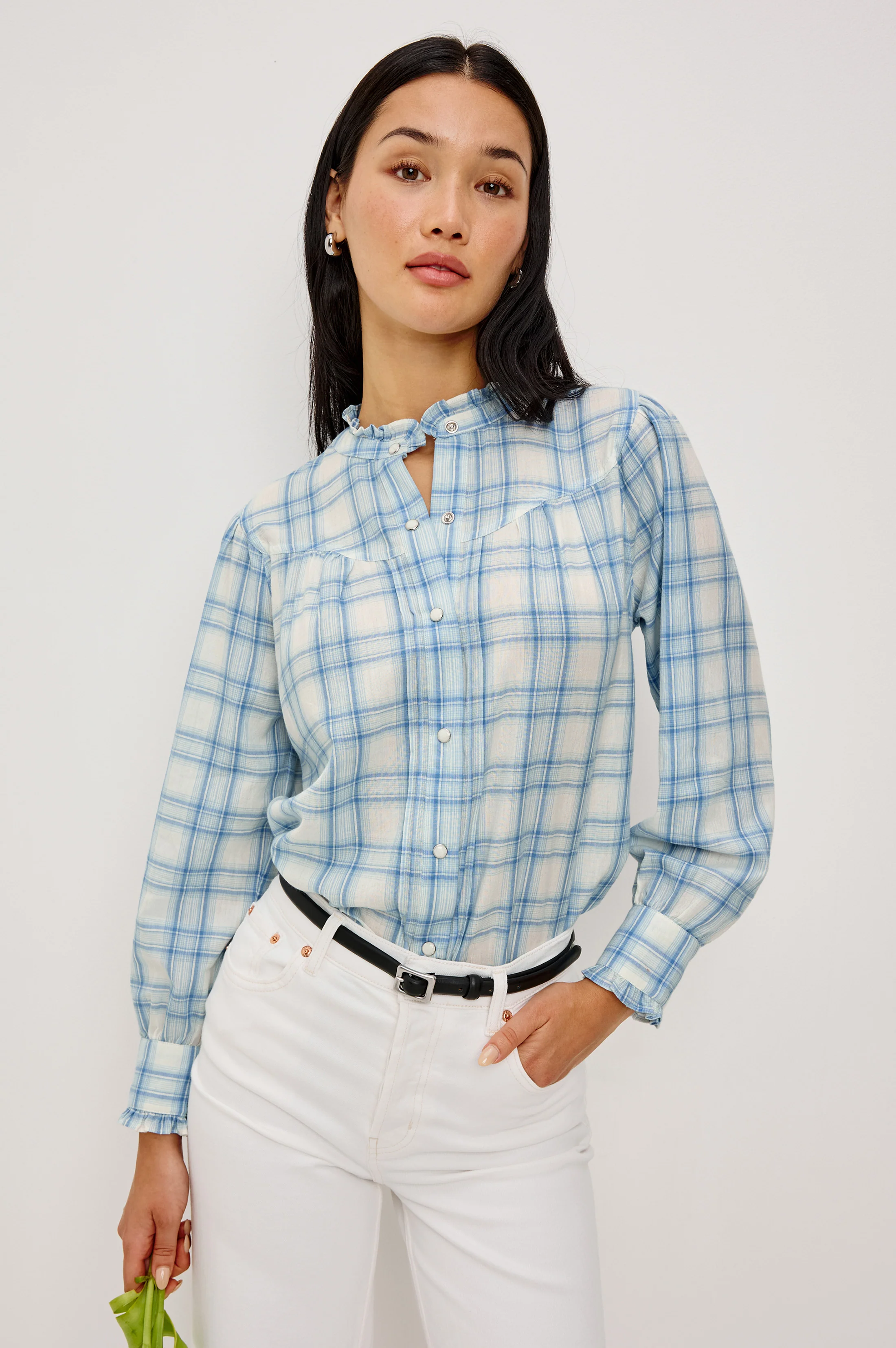 ALANNA SHIRT - BLUEBELL IVORY - Image 4