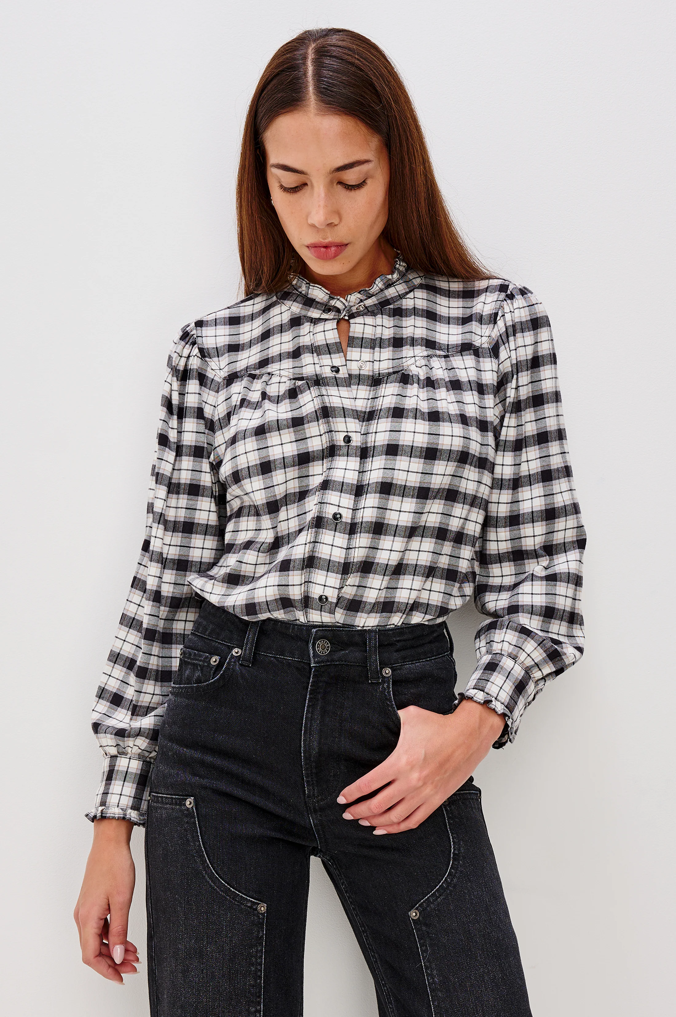 ALANNA SHIRT - IVORY SMOKE ONYX - Image 4