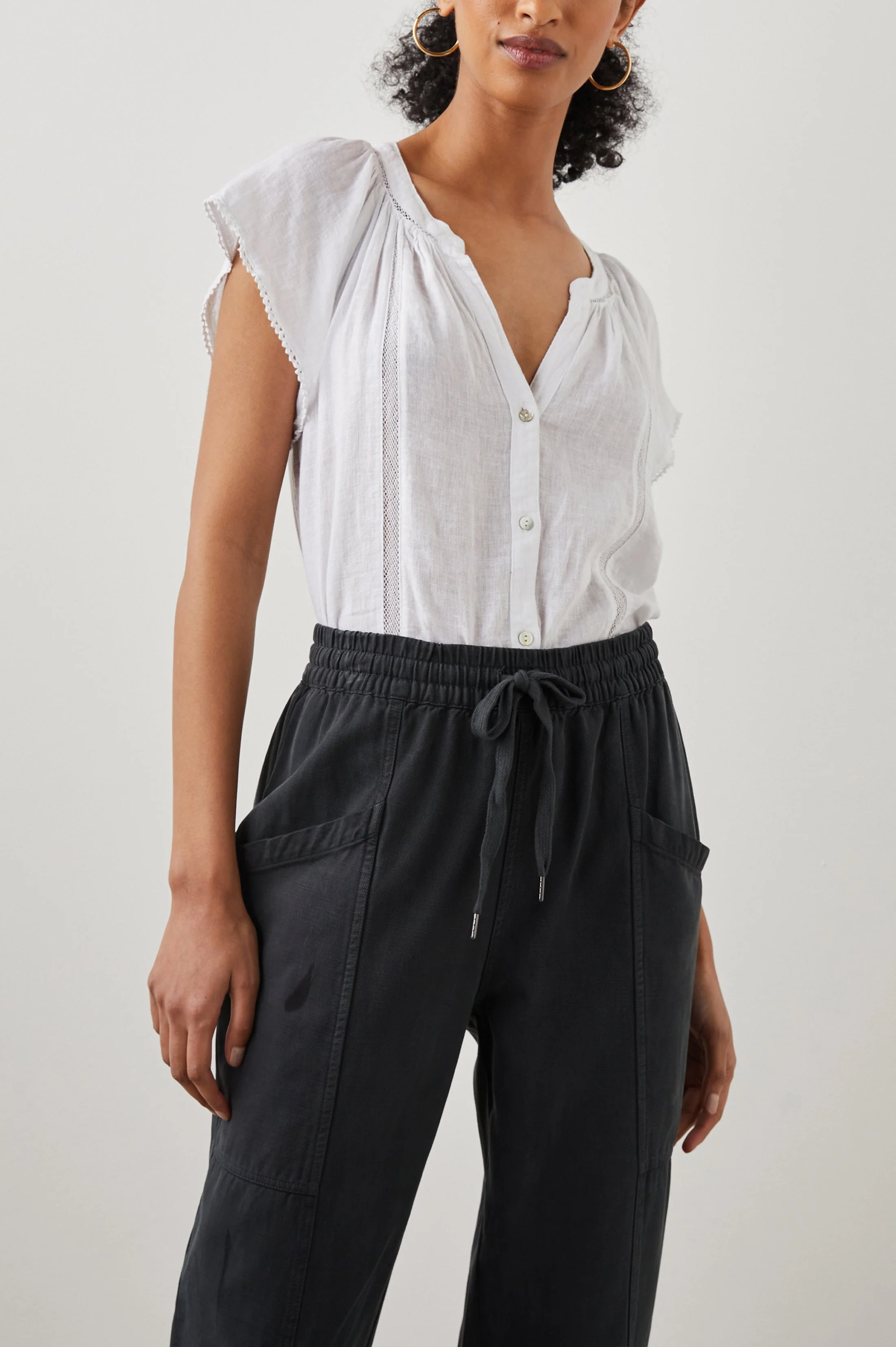 ALENA TOP - WHITE LACE DETAIL - Image 3