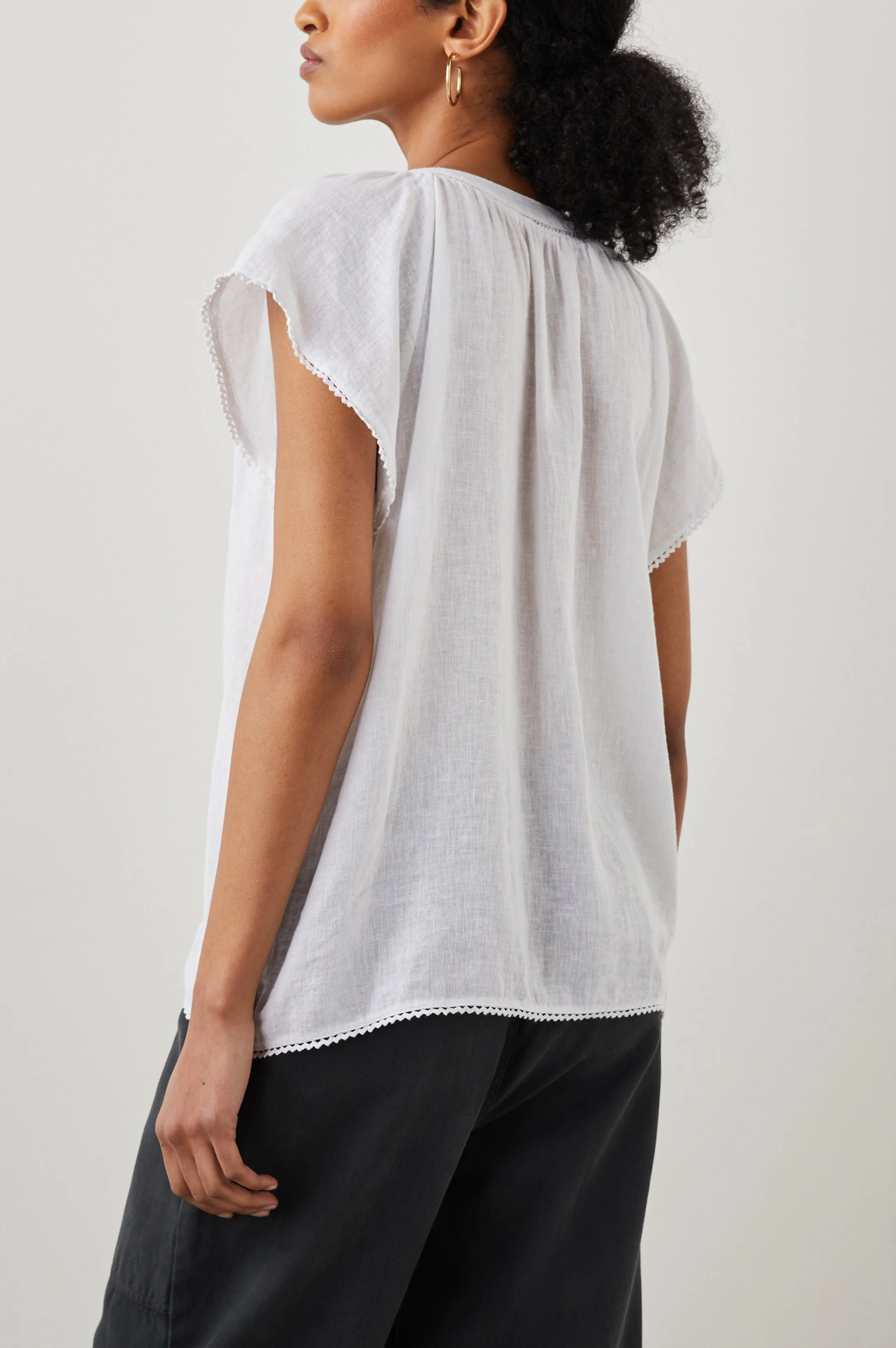 ALENA TOP - WHITE LACE DETAIL - Image 5