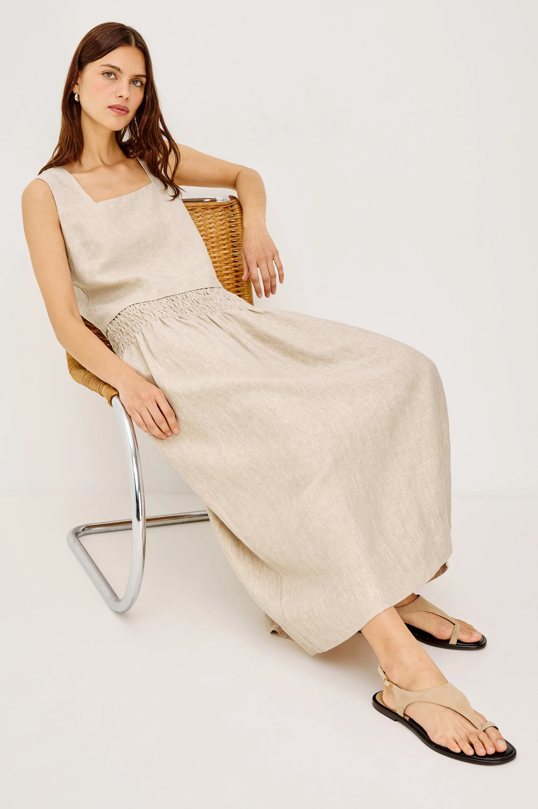 ALESSA SKIRT - HEATHERED FLAX - Image 4