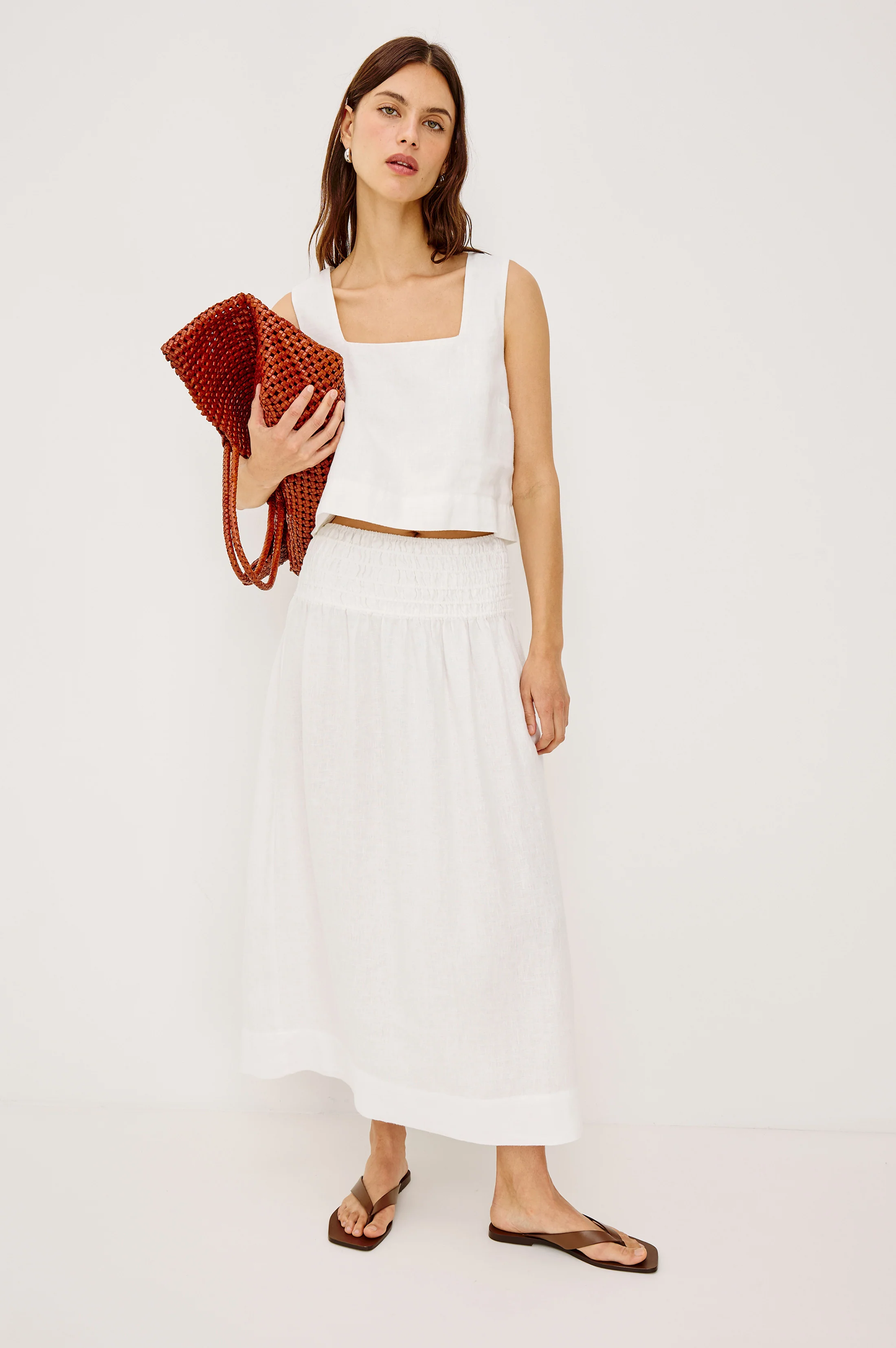 ALESSA SKIRT - WHITE LINEN - Image 3