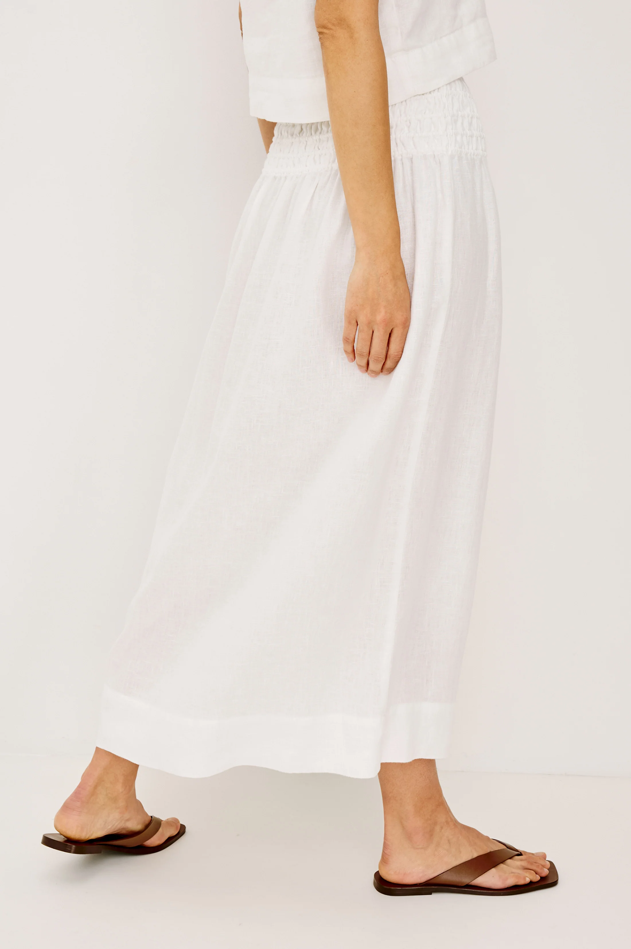 ALESSA SKIRT - WHITE LINEN - Image 4