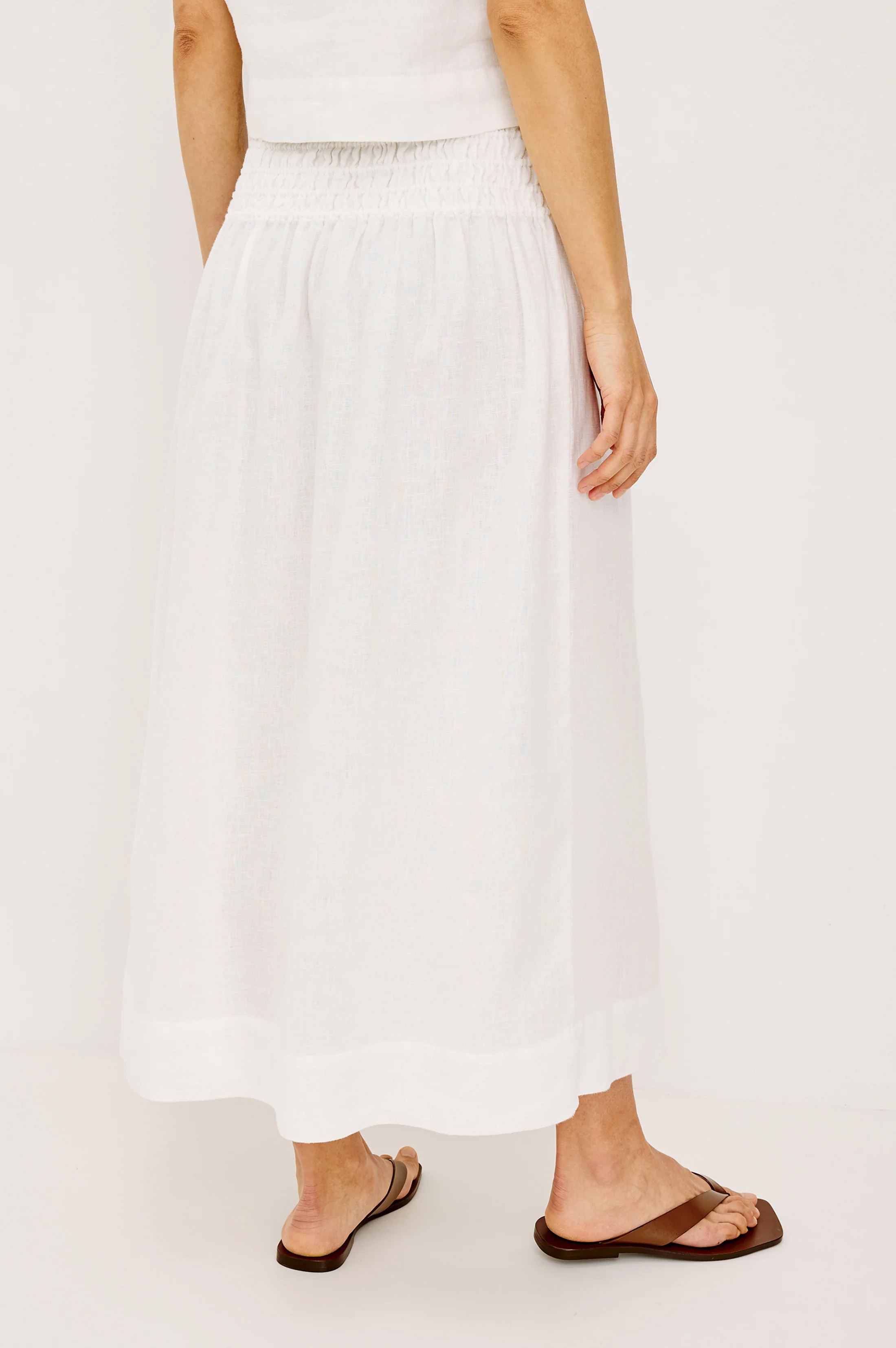 ALESSA SKIRT - WHITE LINEN - Image 5
