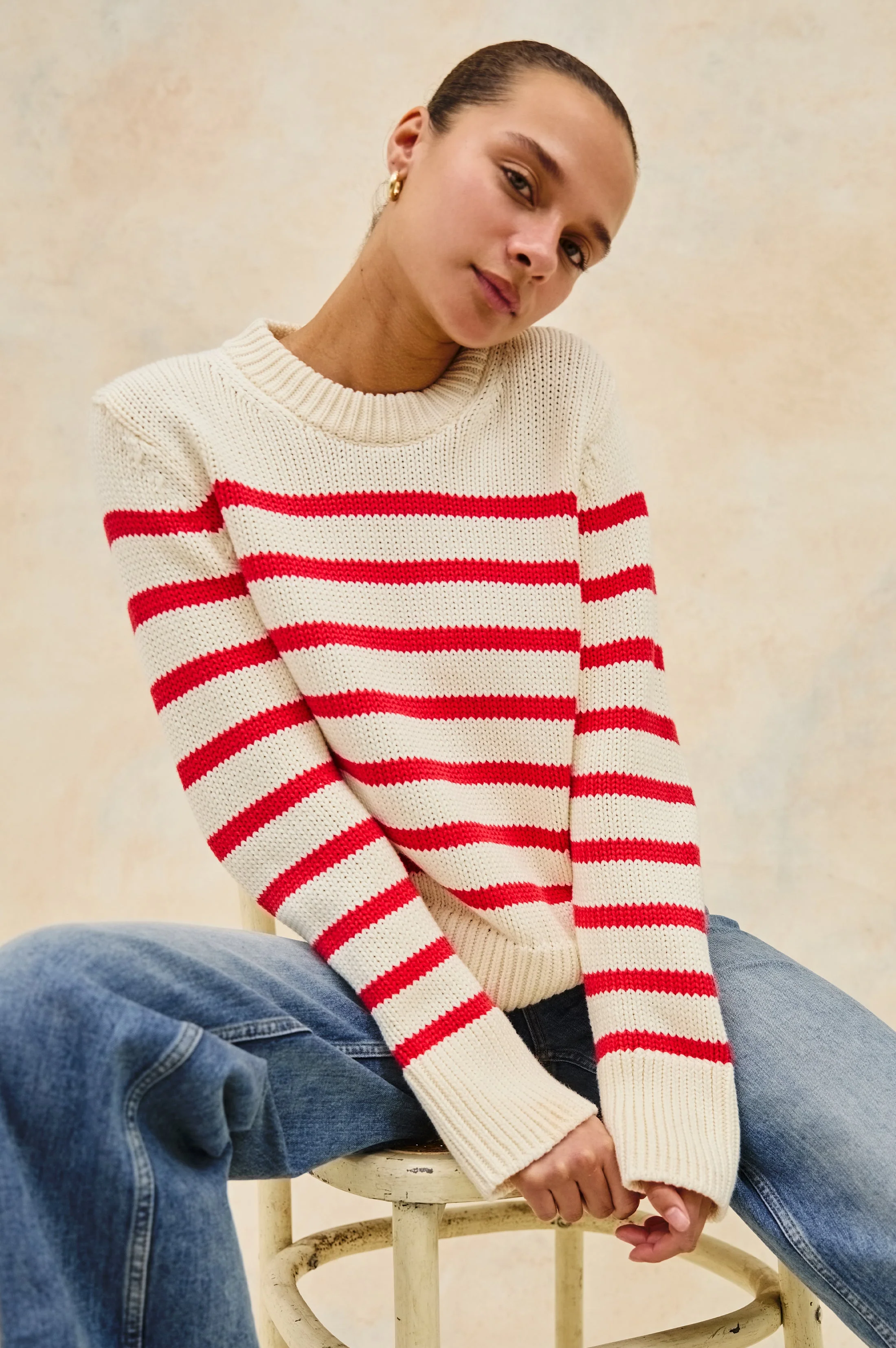 ALISE SWEATER - CHERRY STRIPE - Image 4