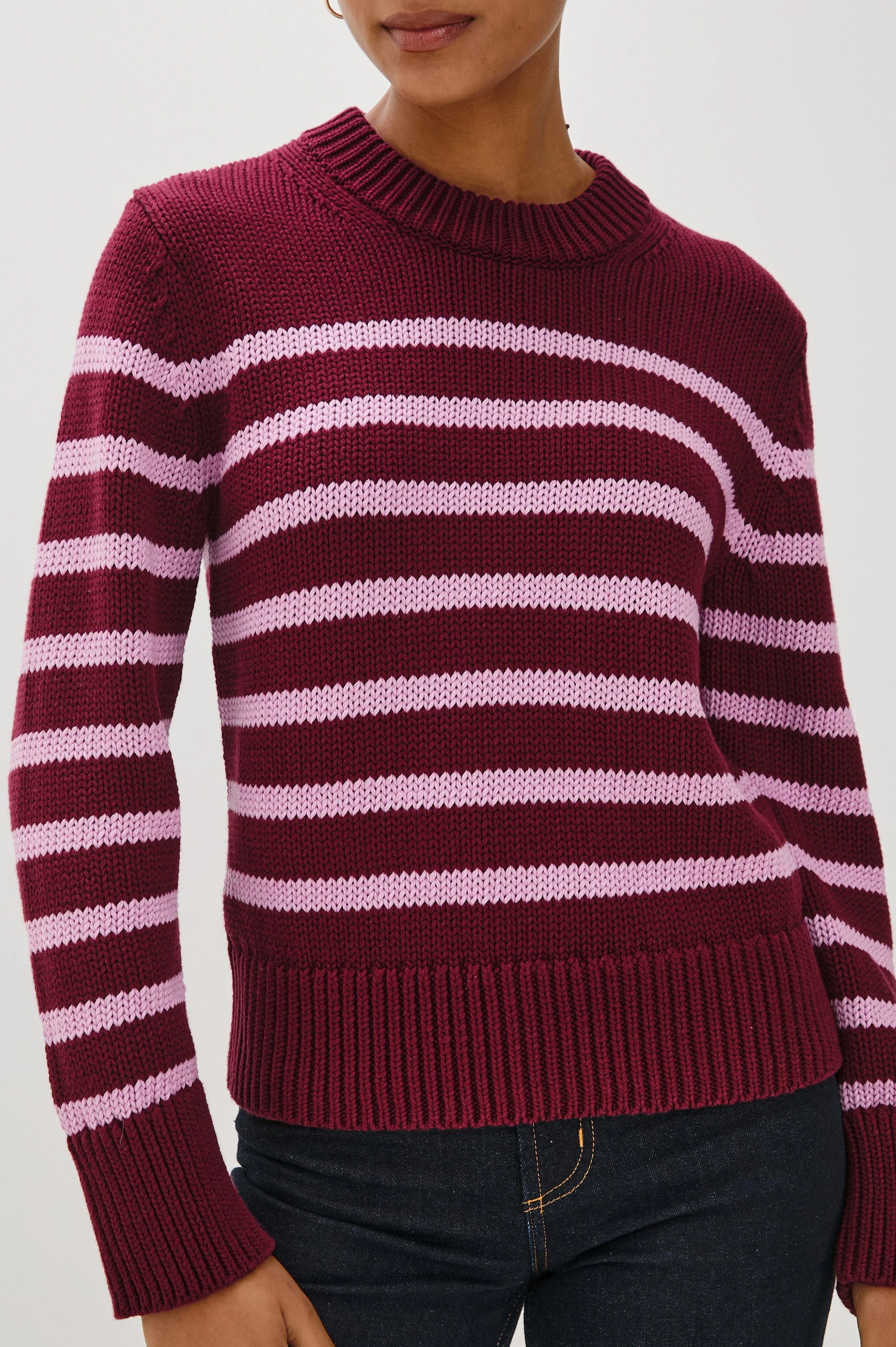ALISE SWEATER - MULBERRY STRIPE - Image 4