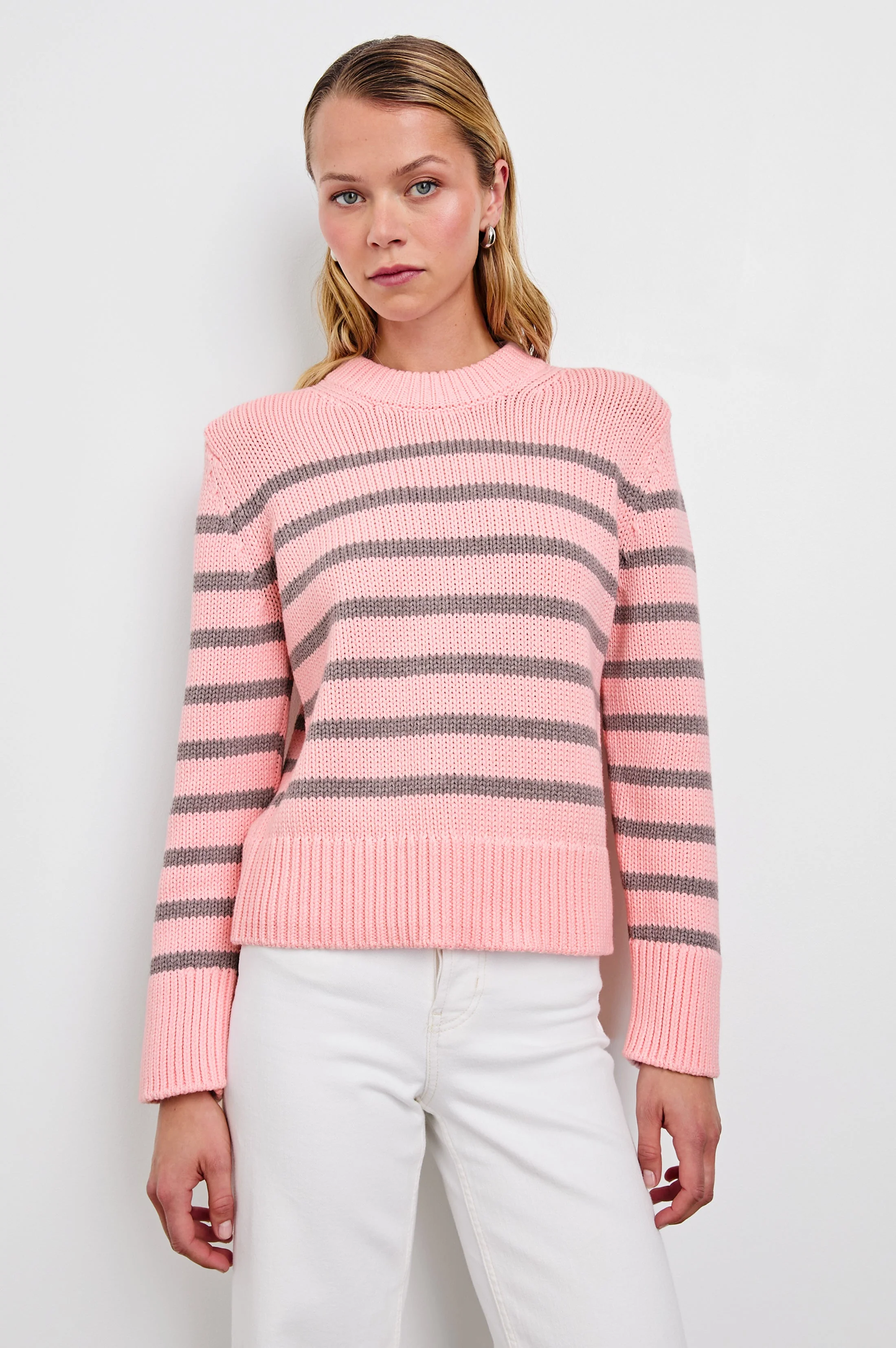 ALISE SWEATER - PINK HEATHER STRIPE - Image 3