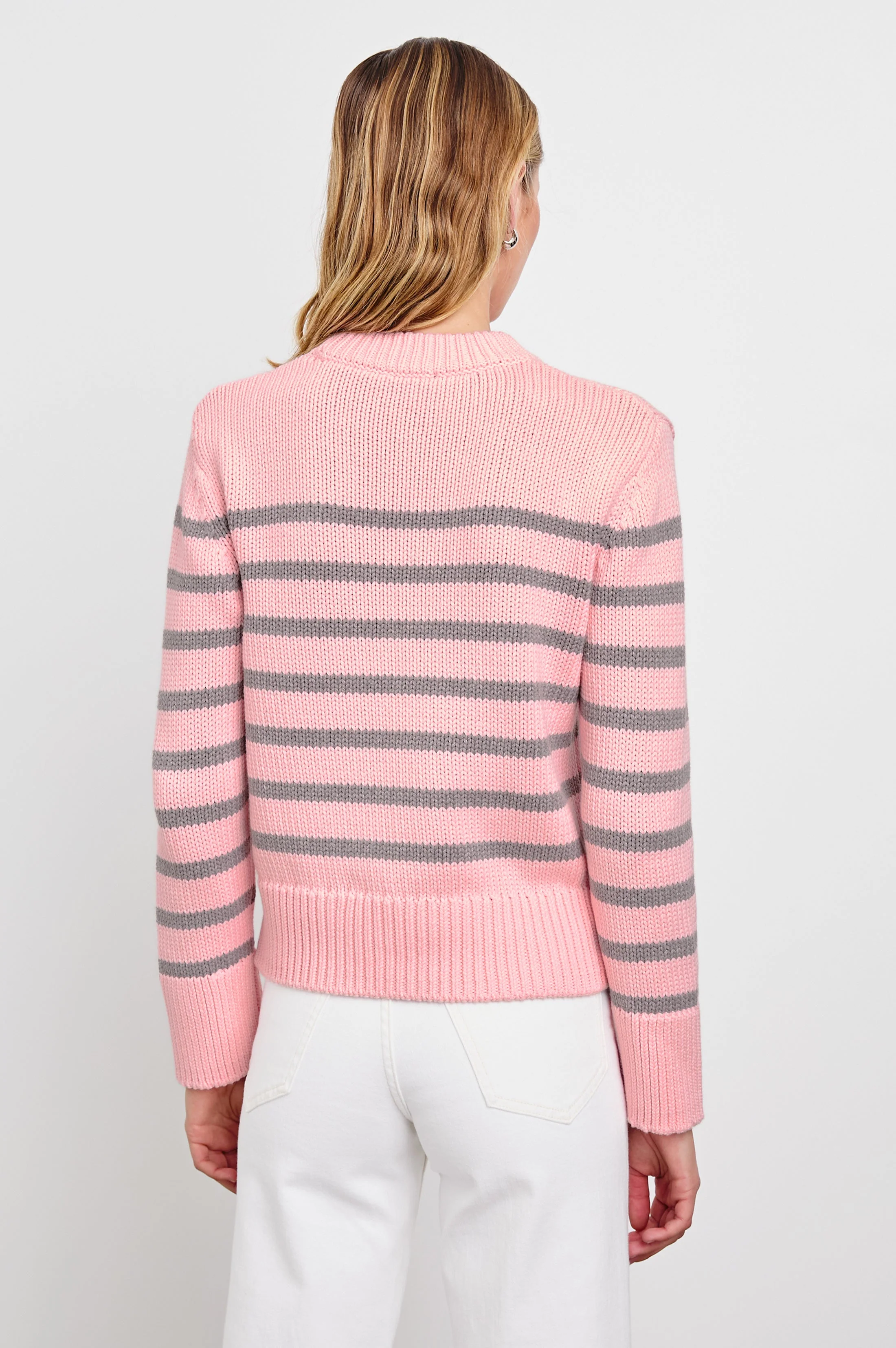 ALISE SWEATER - PINK HEATHER STRIPE - Image 5