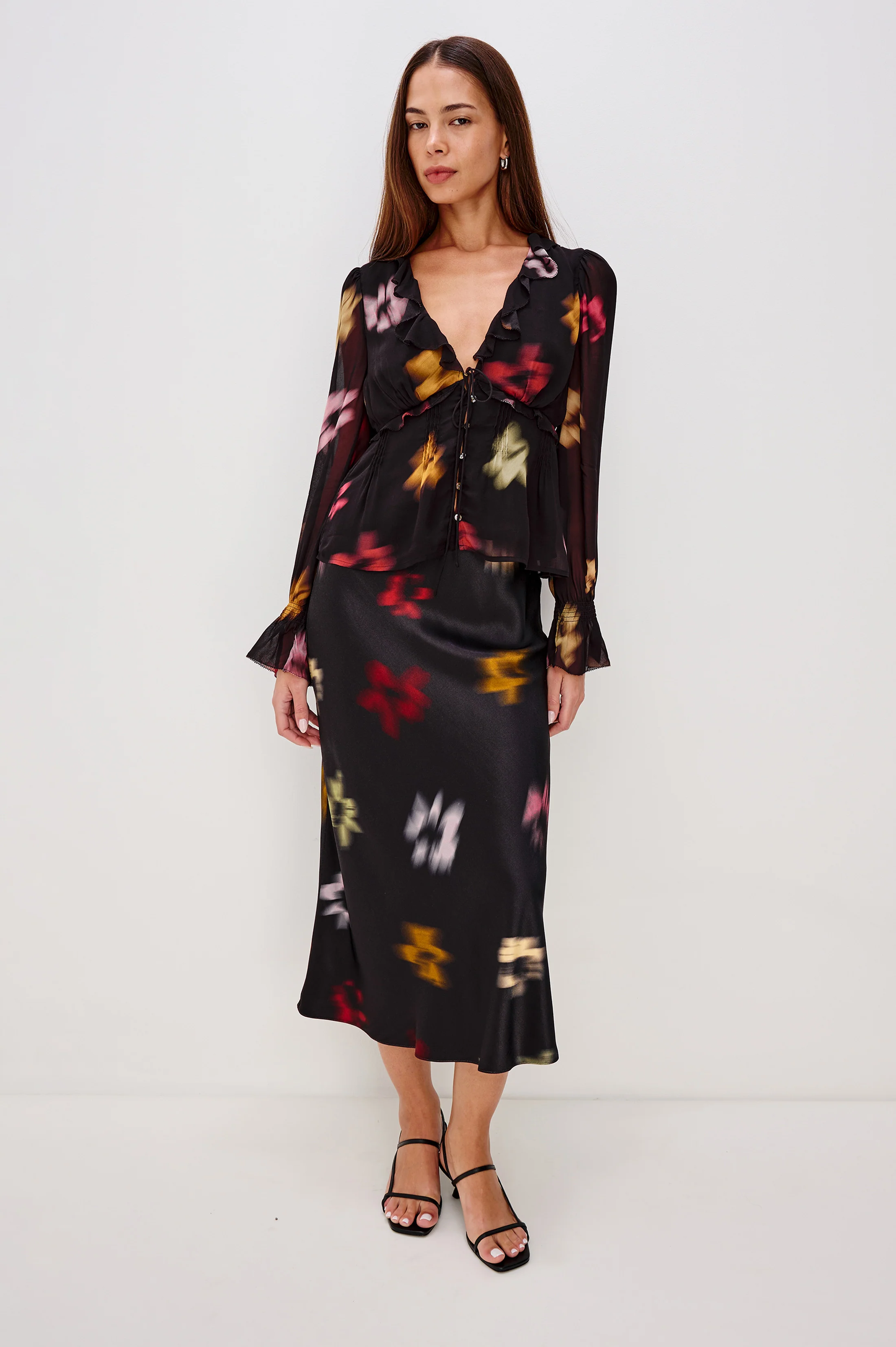 ALIXA TOP - ONYX BLURRED FLORAL - Image 4