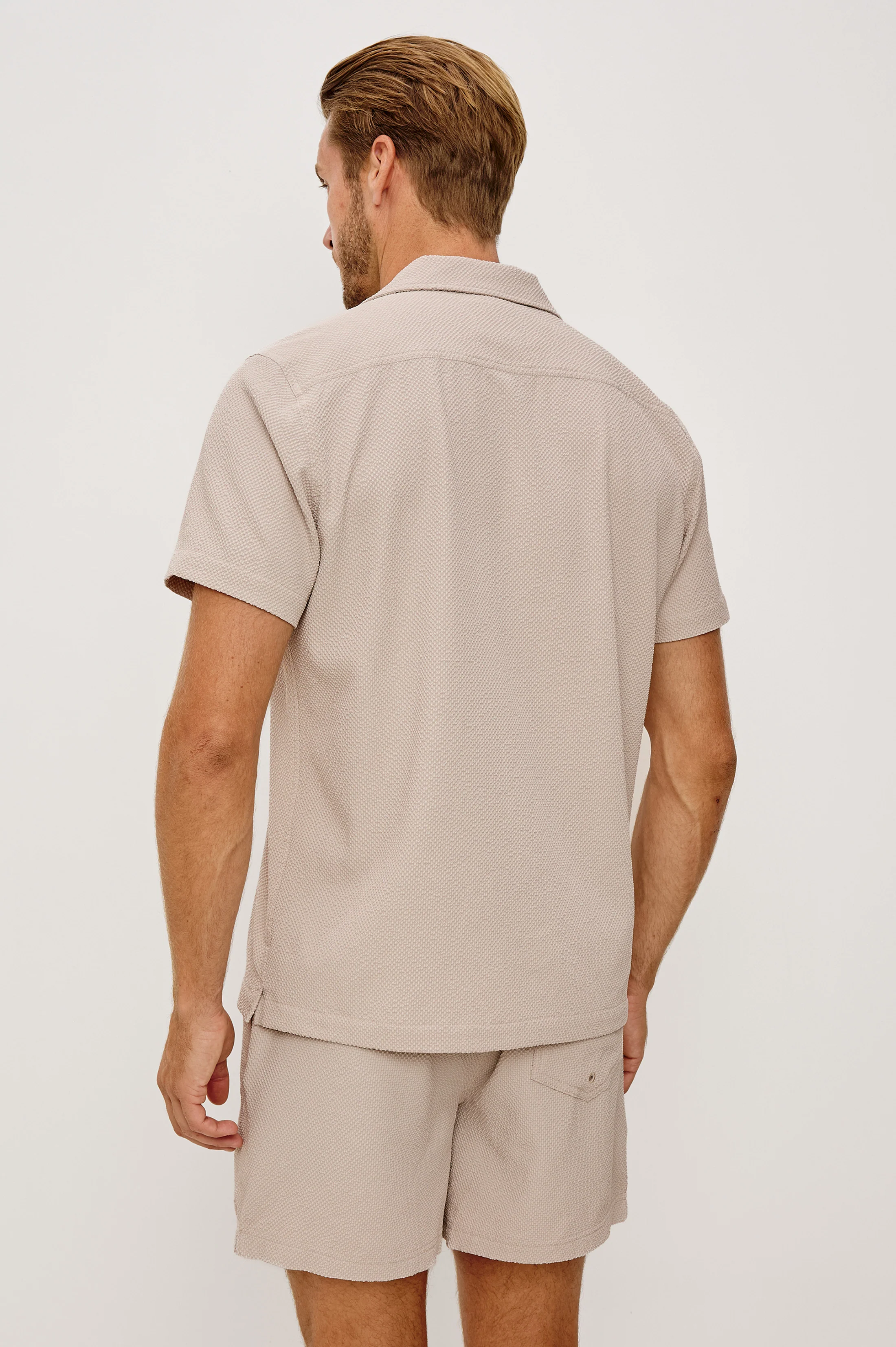 AMALFI SHIRT - KHAKI CHECK SEERSUCKER - Image 4