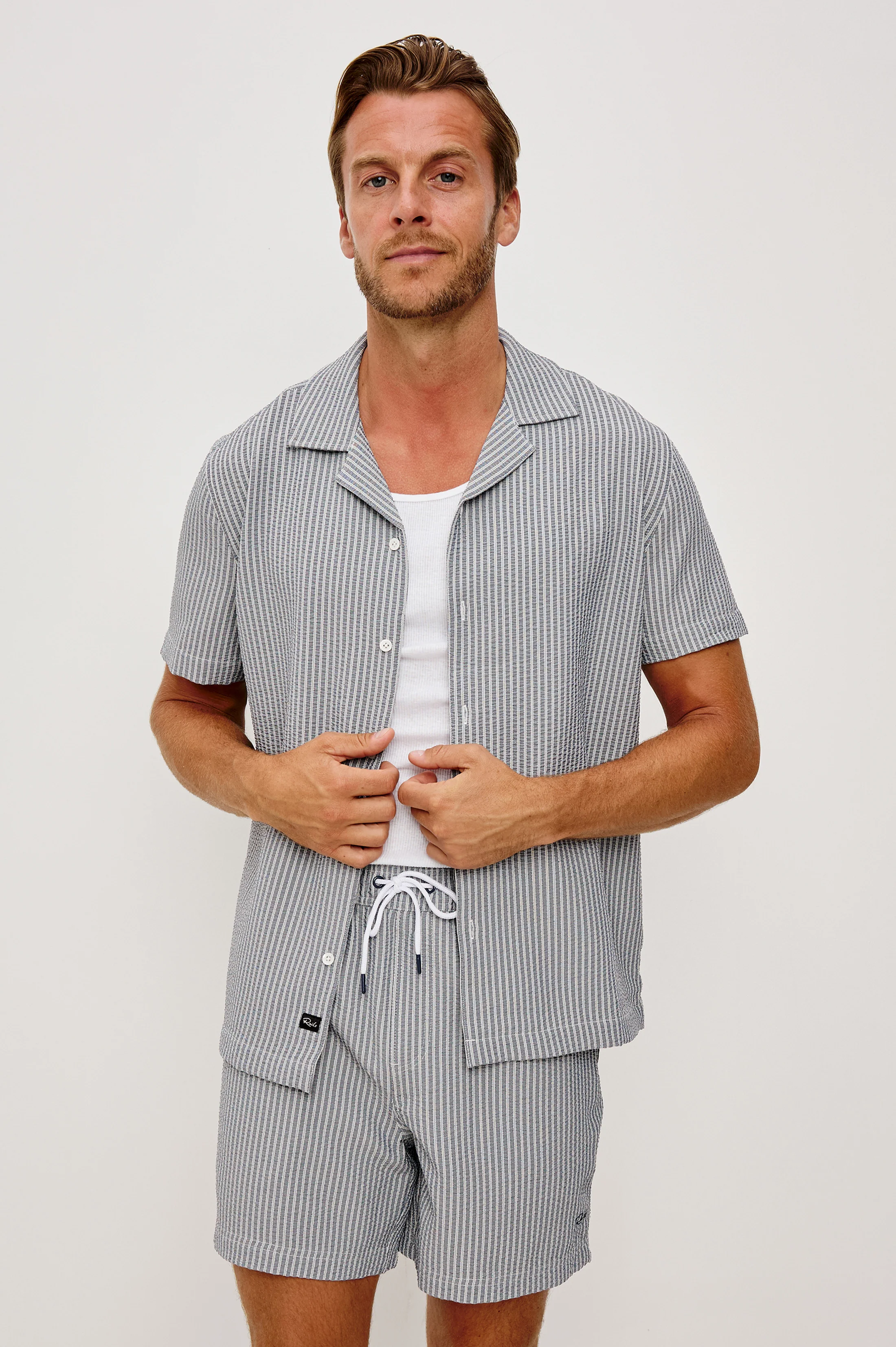 AMALFI SHIRT - NAVY DECK STRIPE