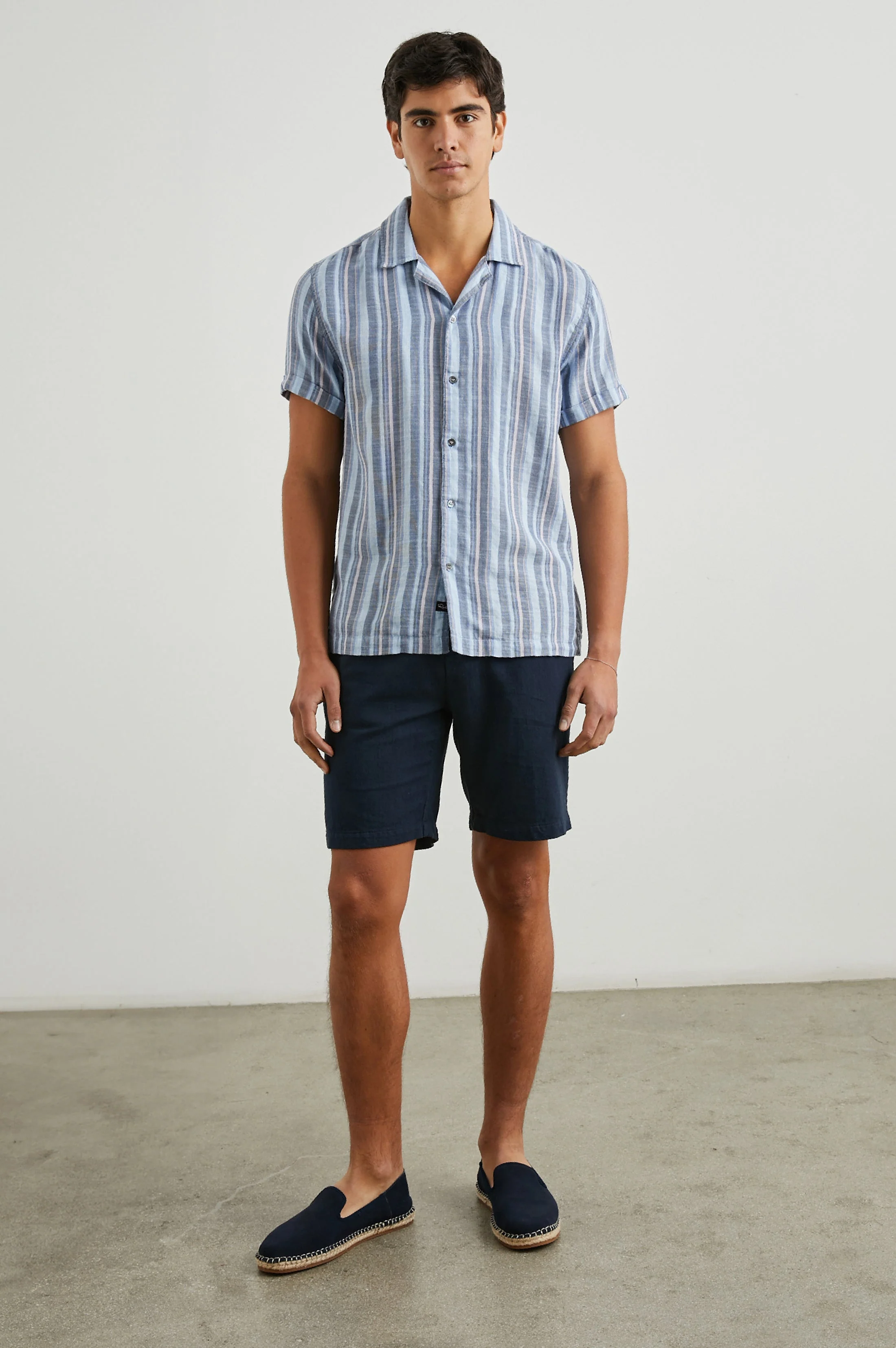 AMALFI SHIRT - POWDER COBALT STRIPE - Image 3