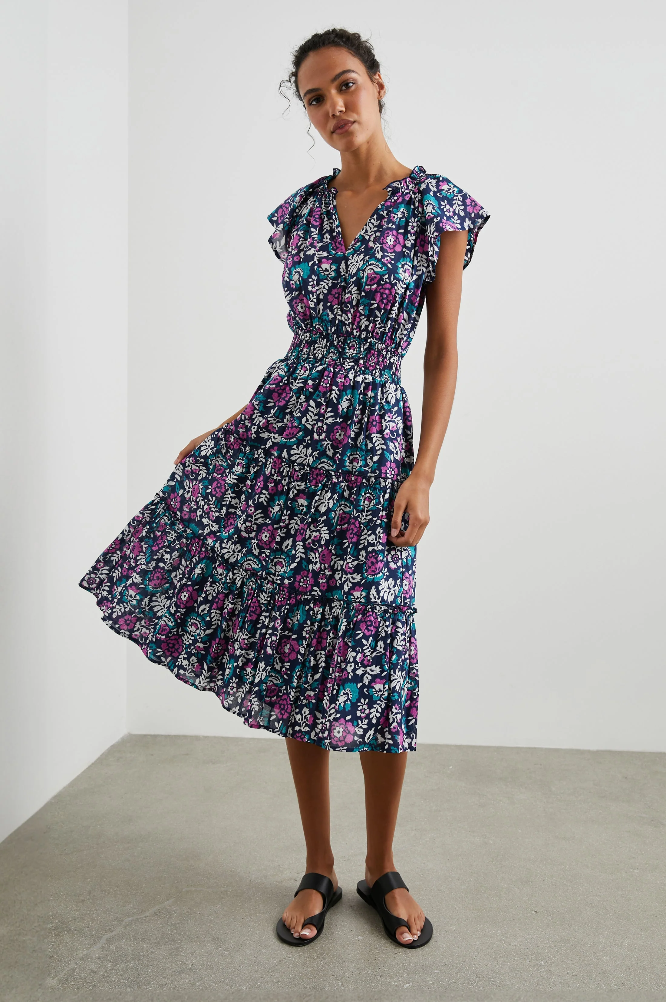 AMELLIA DRESS - WOODBLOCK FLORAL - Image 4
