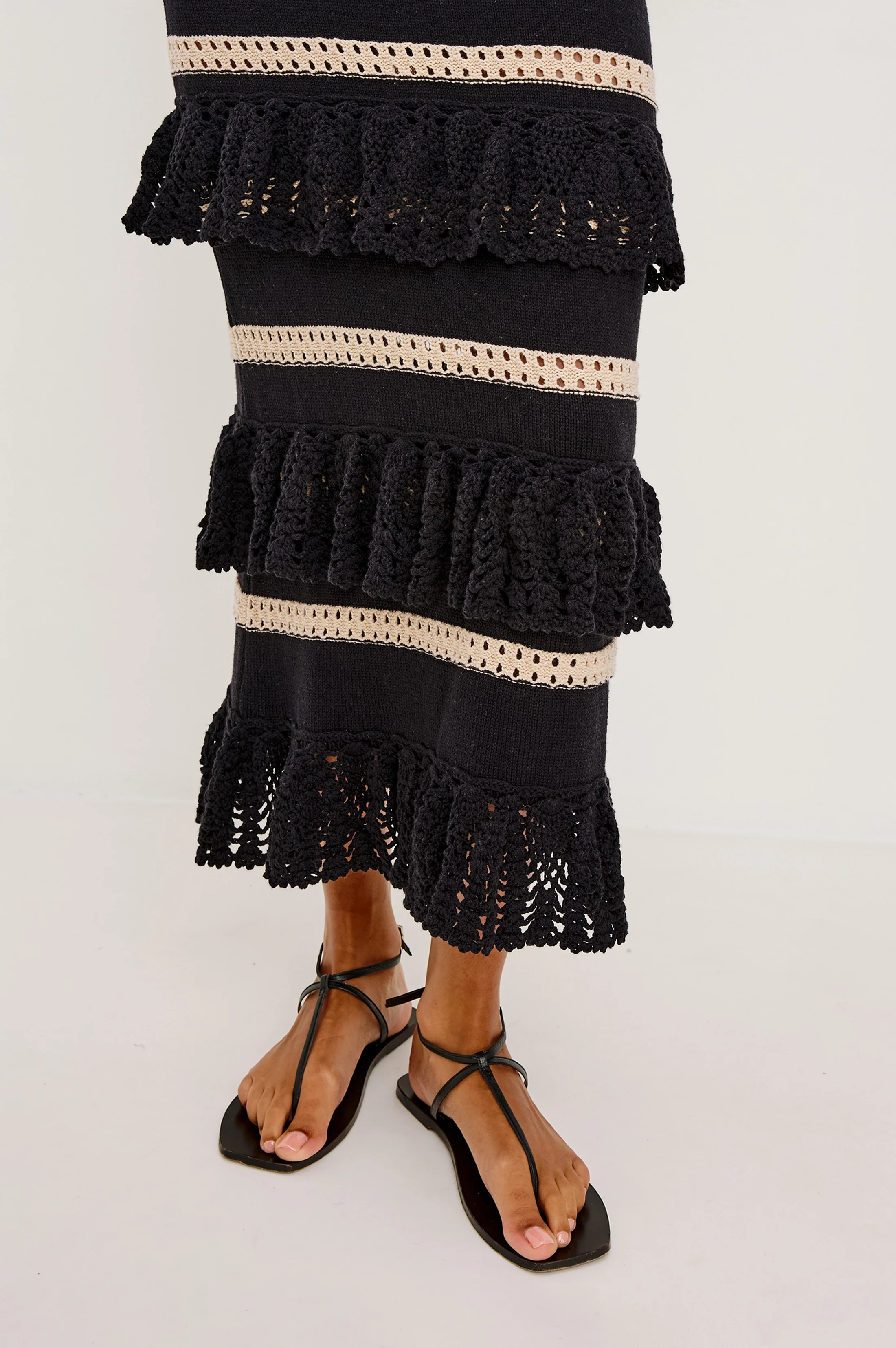 ANA DRESS - BLACK OAT STRIPE - Image 4