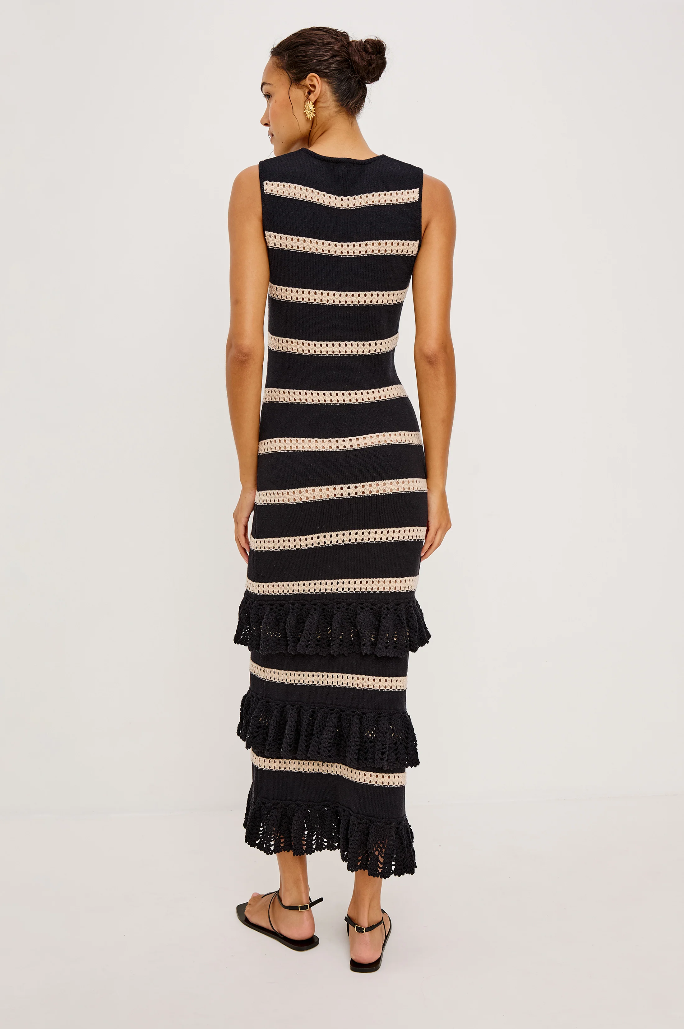 ANA DRESS - BLACK OAT STRIPE - Image 5