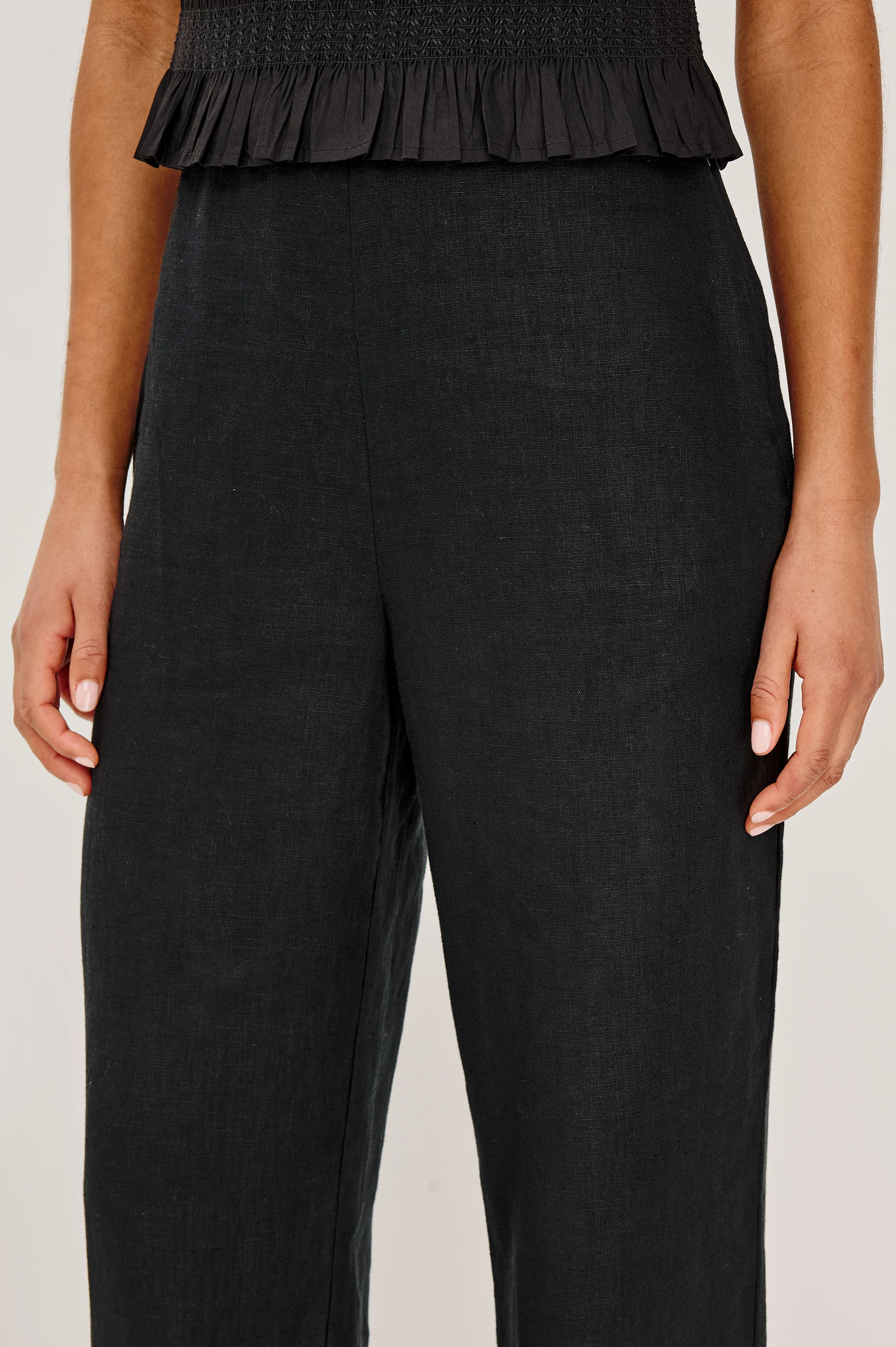 ANDRINE PANT - BLACK LINEN - Image 2