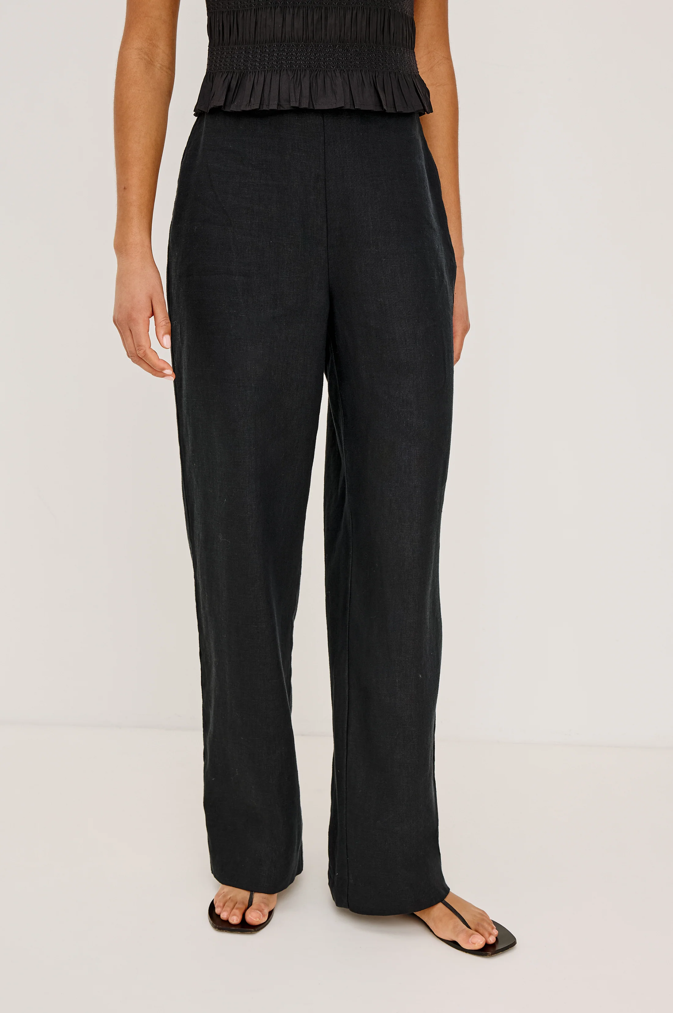 ANDRINE PANT - BLACK LINEN - Image 4