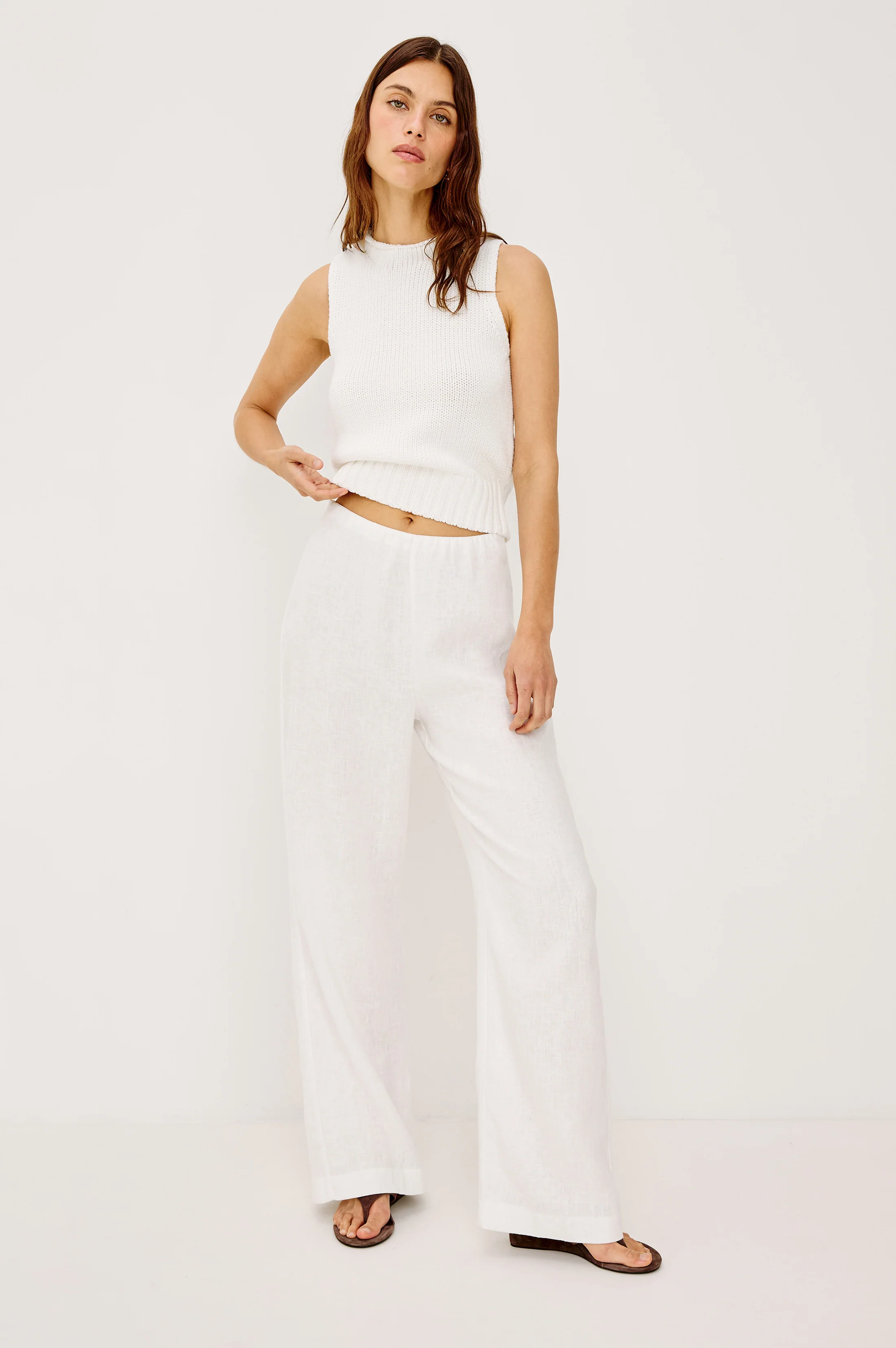 ANDRINE PANT - WHITE LINEN