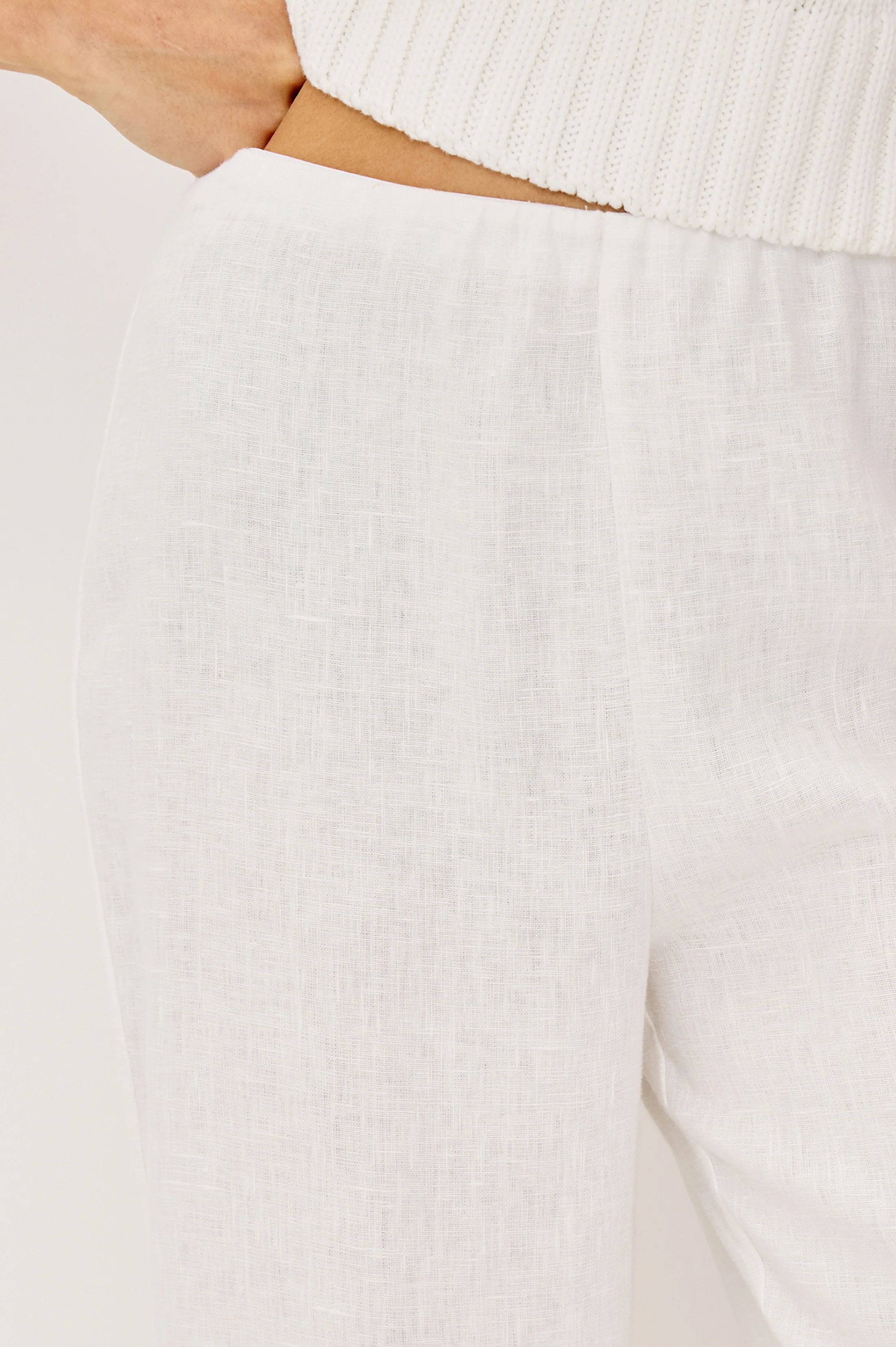 ANDRINE PANT - WHITE LINEN - Image 2