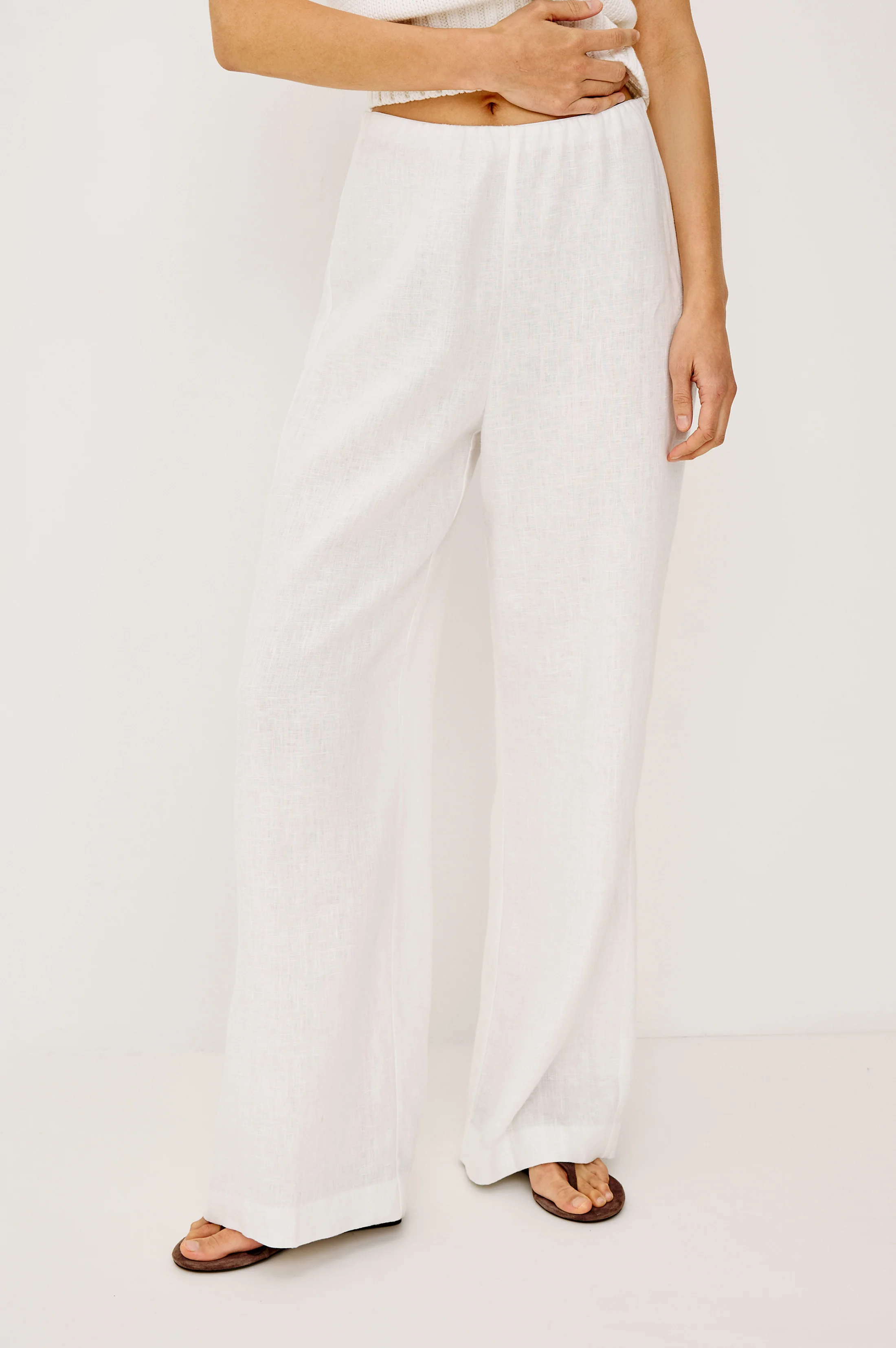 ANDRINE PANT - WHITE LINEN - Image 4