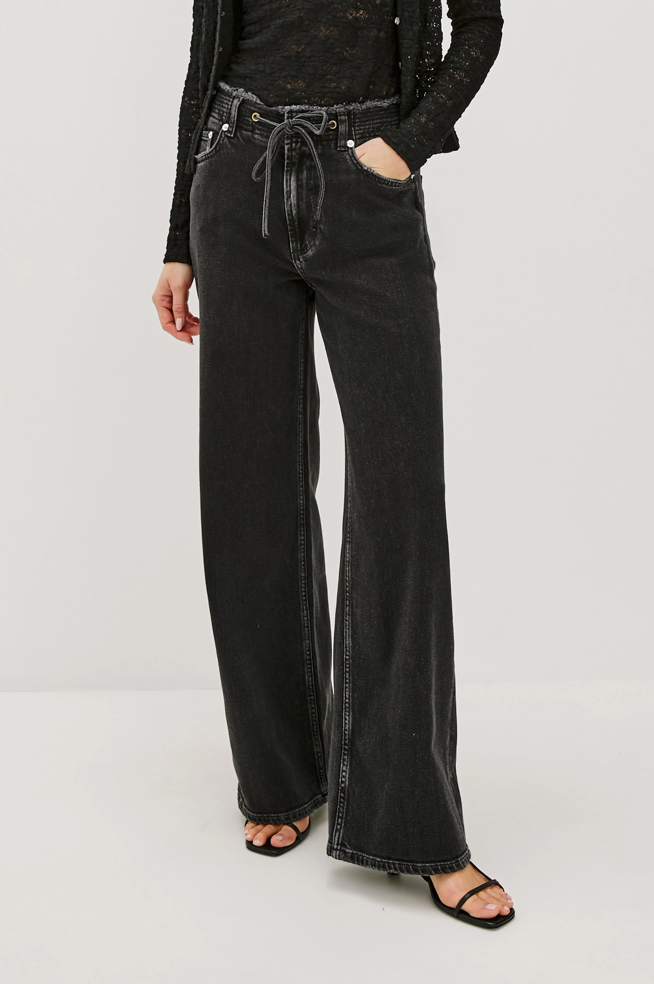 ANGELENO WIDE LEG - ASH BLACK