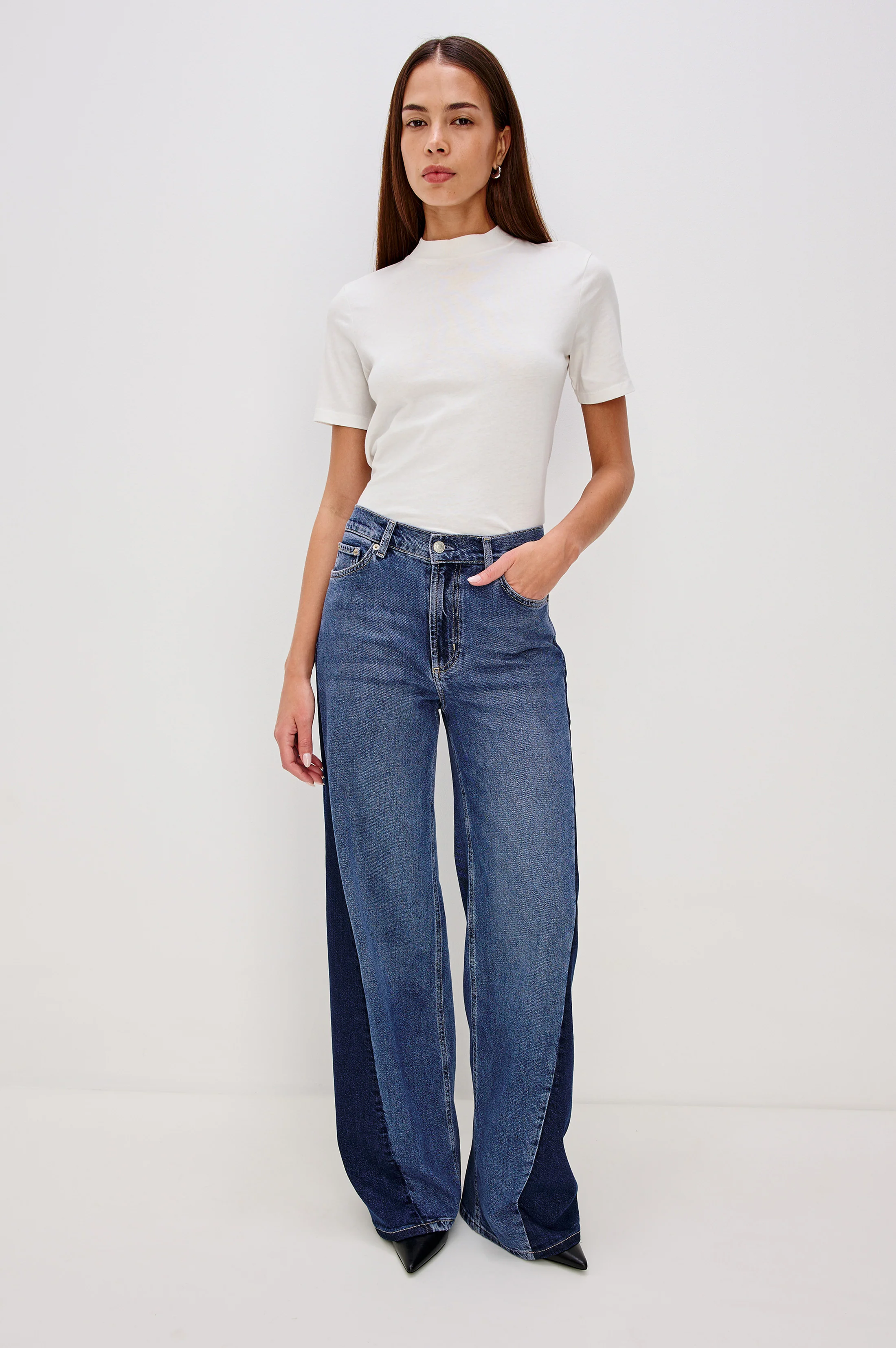 ANGELENO WIDE LEG - INDIGO GROVE GODET