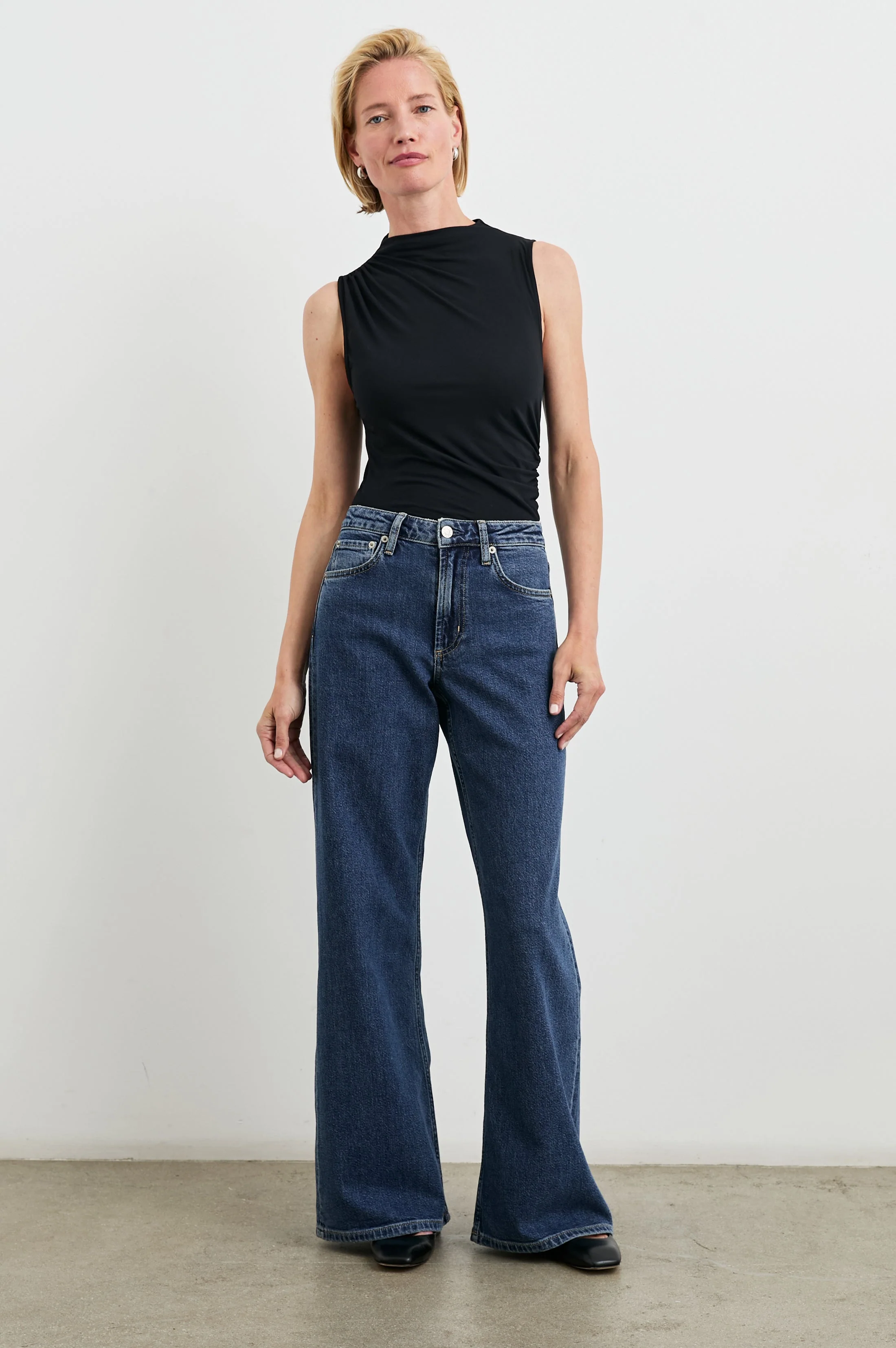 ANGELENO WIDE LEG - PEBBLE BLUE - Image 4