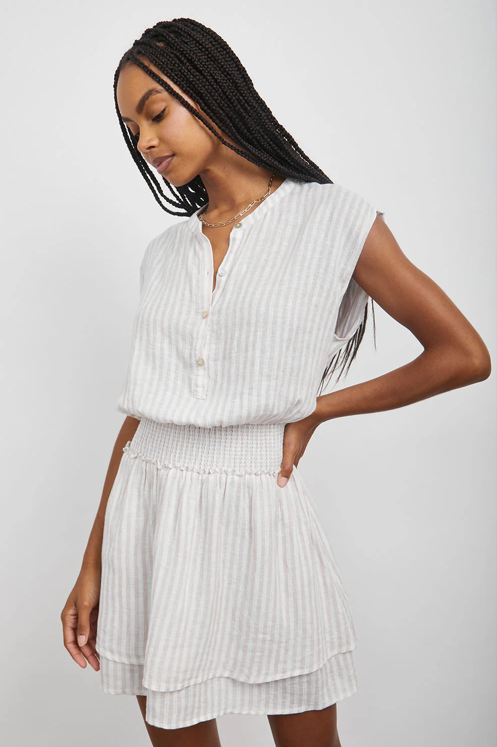 ANGELINA DRESS - DUNE STRIPE - Image 4