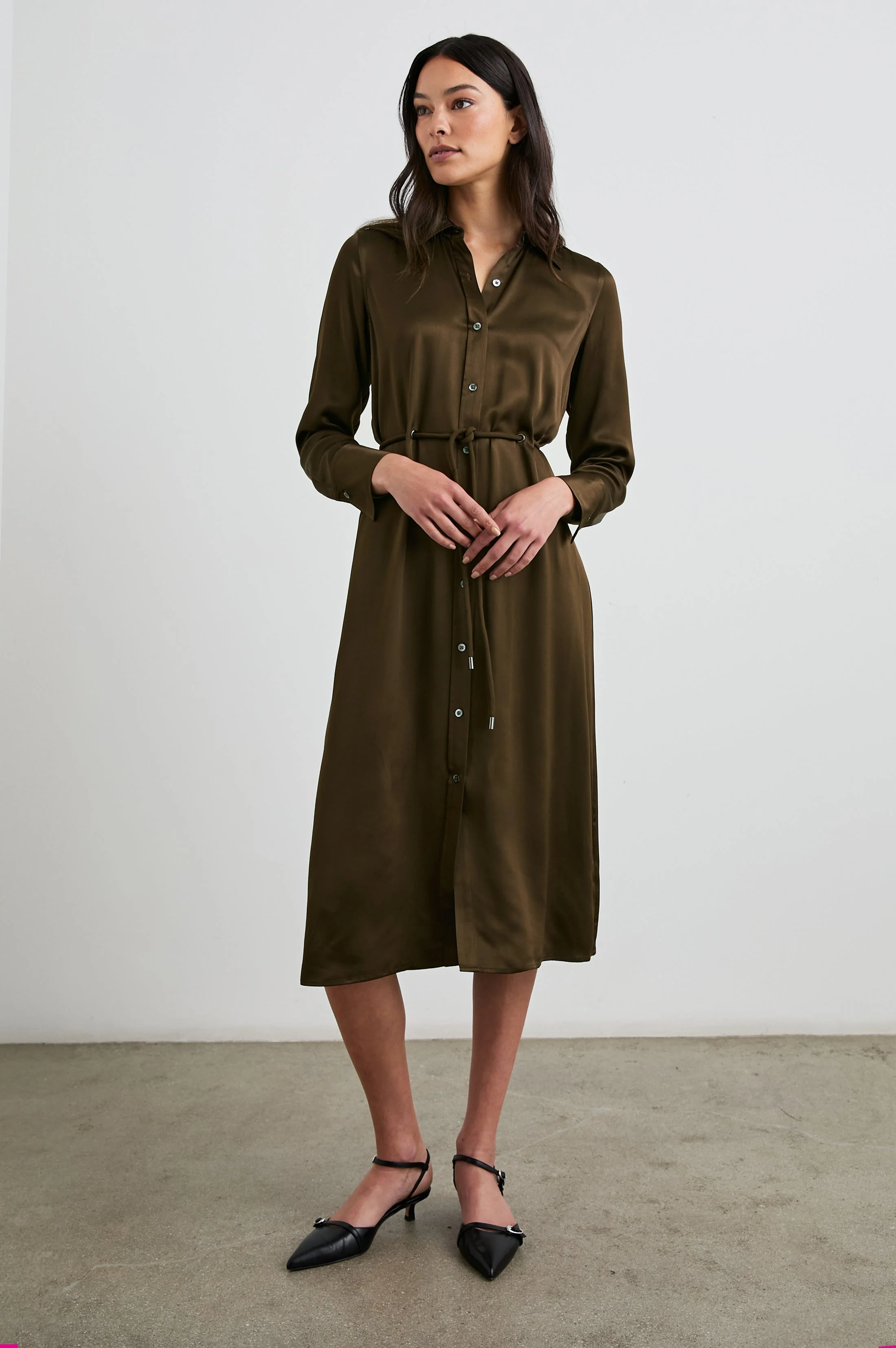 ANINA DRESS - DARK MOSS - Image 3