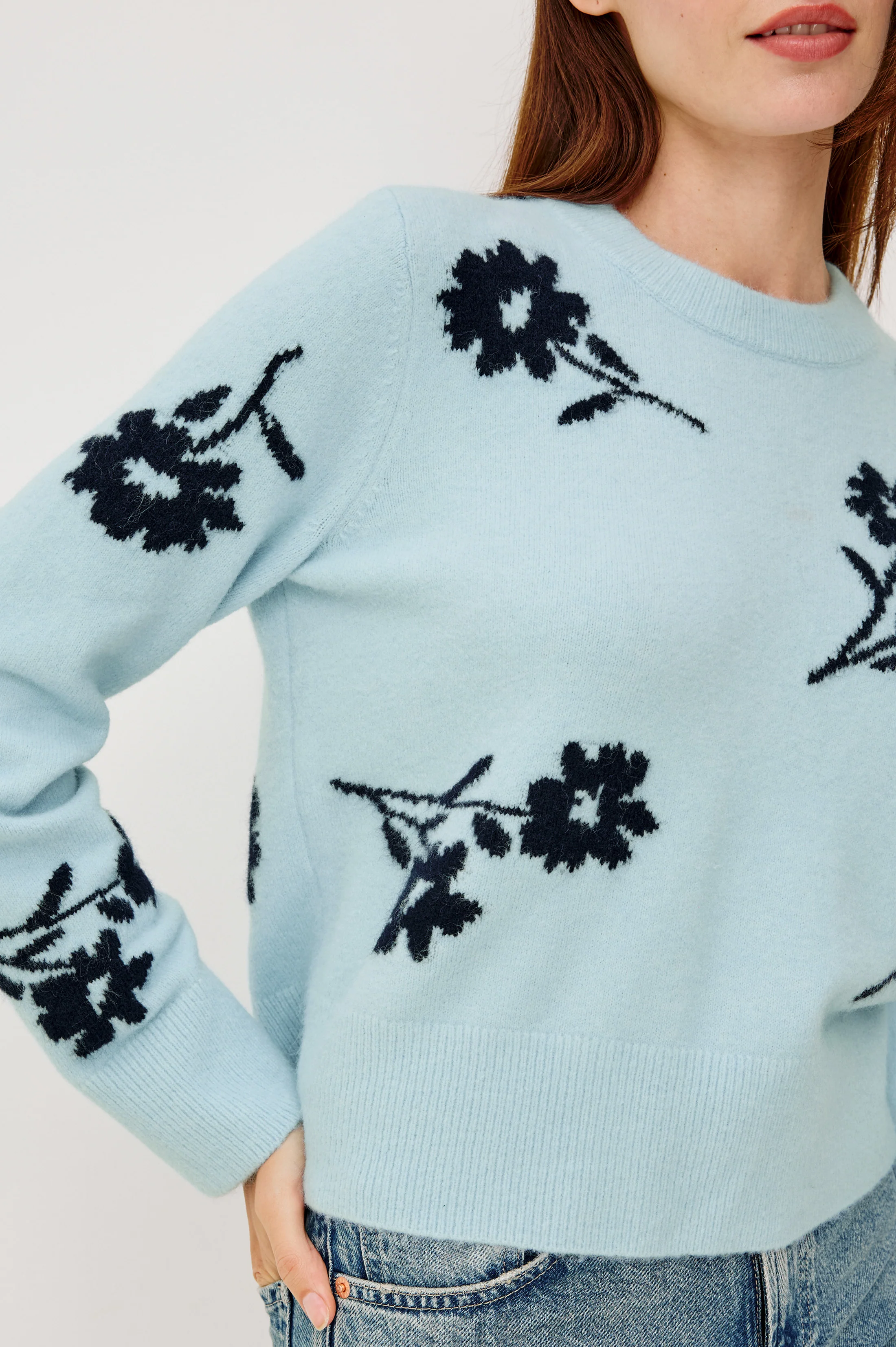 ANISE SWEATER - WINTER BLUE FLORAL - Image 3