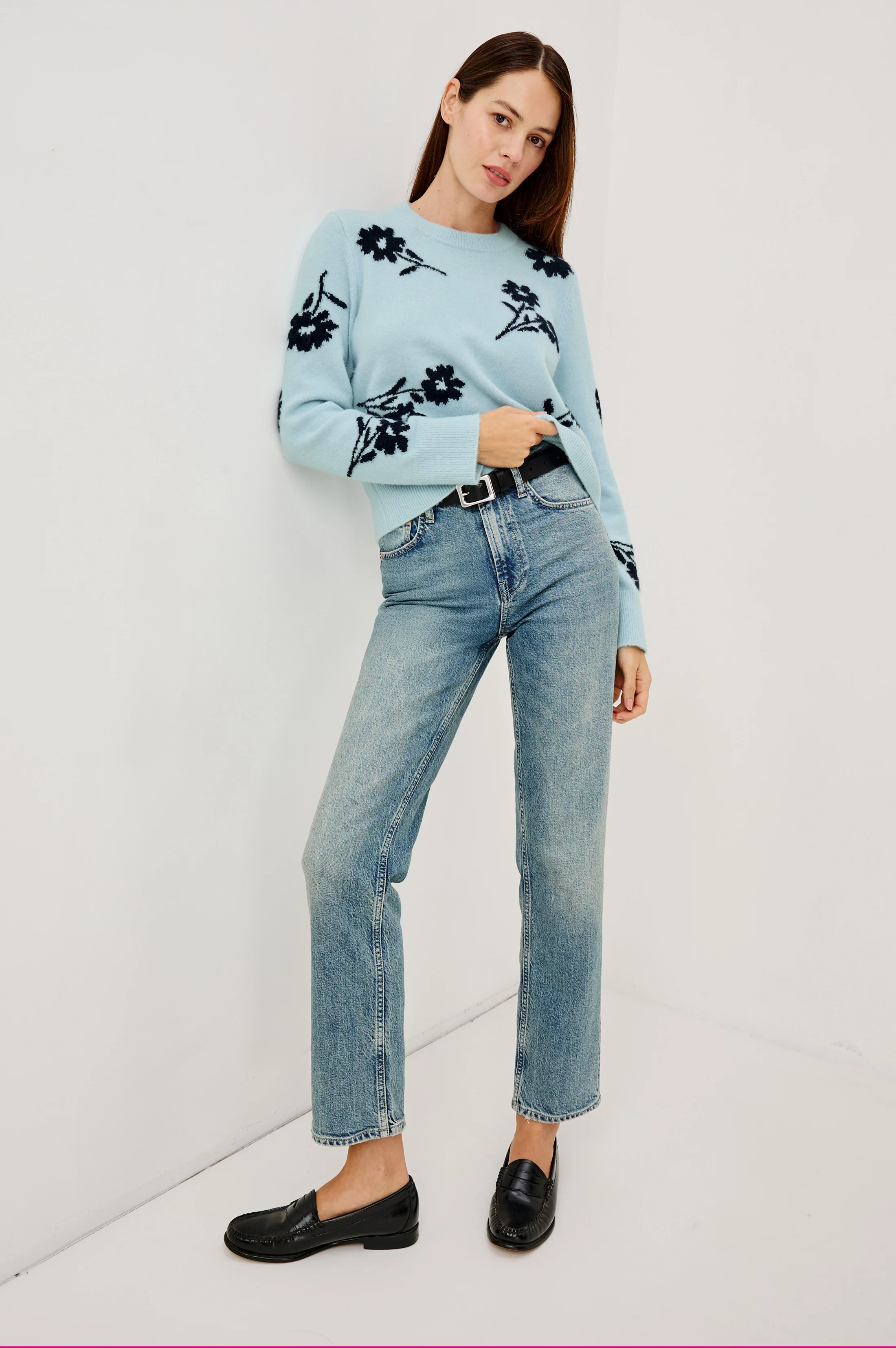 ANISE SWEATER - WINTER BLUE FLORAL - Image 4