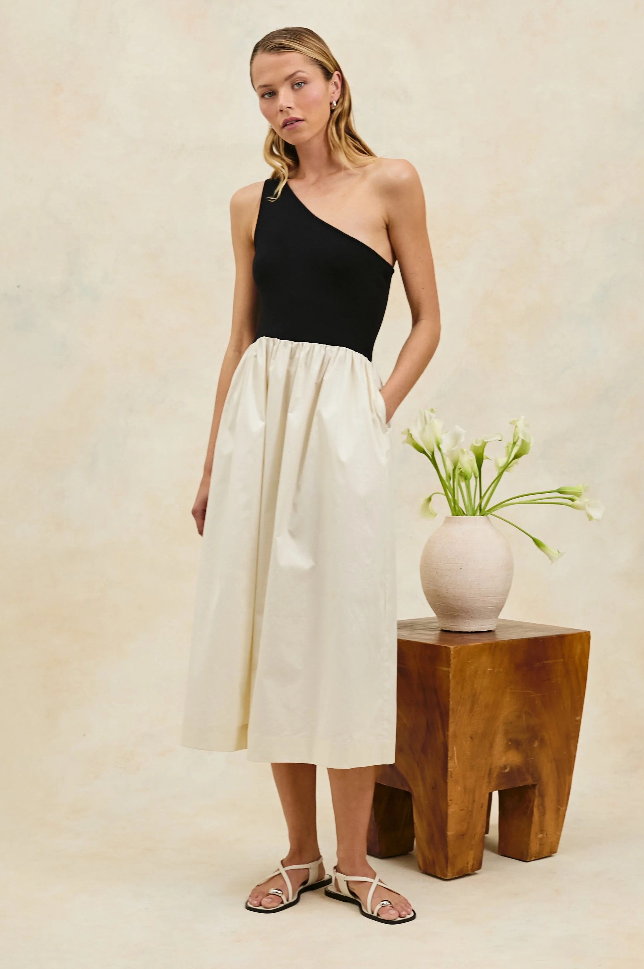ANITA DRESS - BLACK IVORY