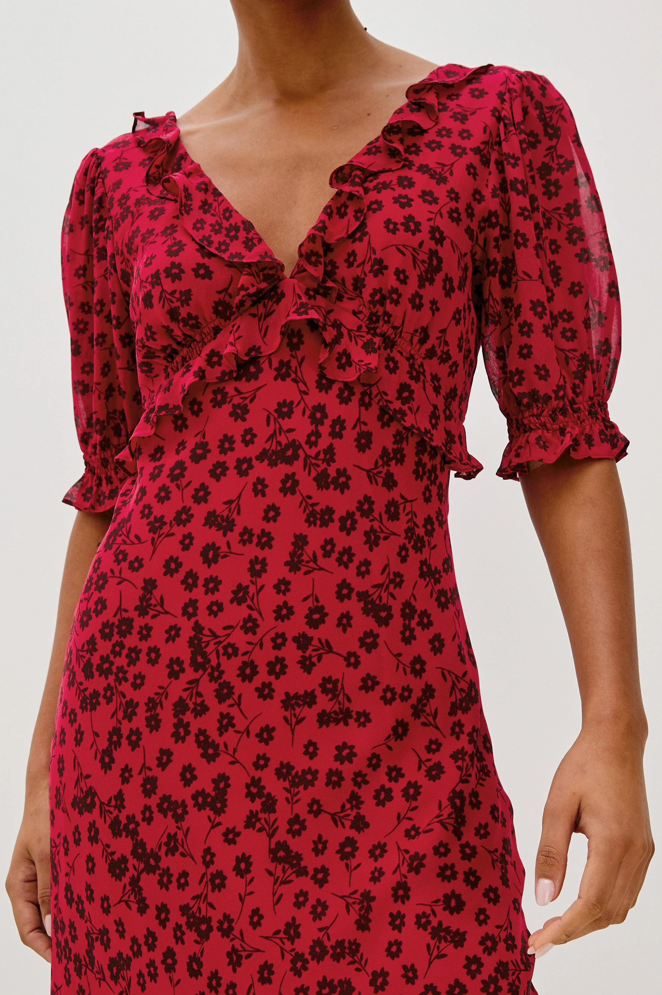ANNMARIE DRESS - CARMINE DAISIES - Image 2