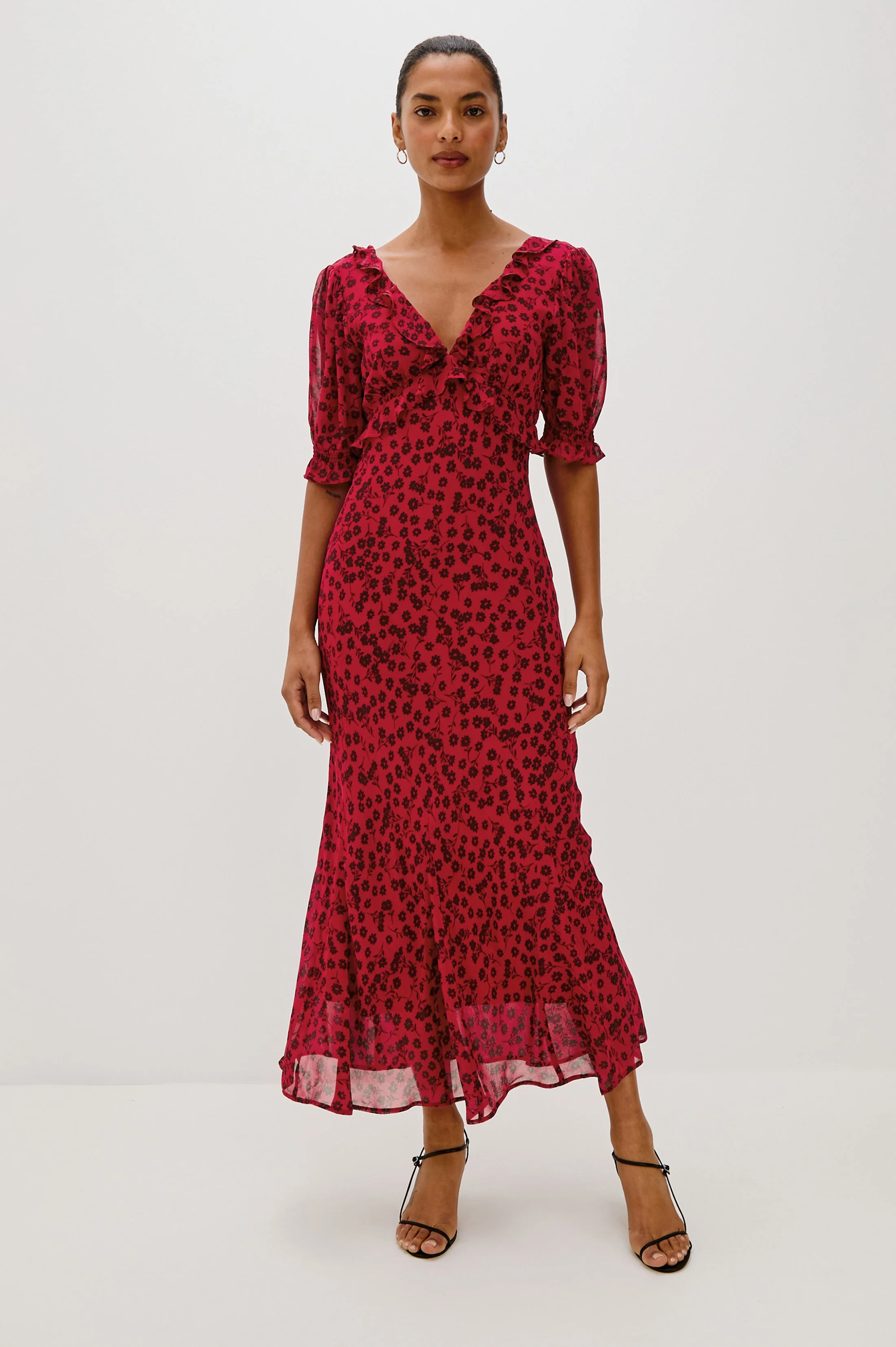 ANNMARIE DRESS - CARMINE DAISIES - Image 4
