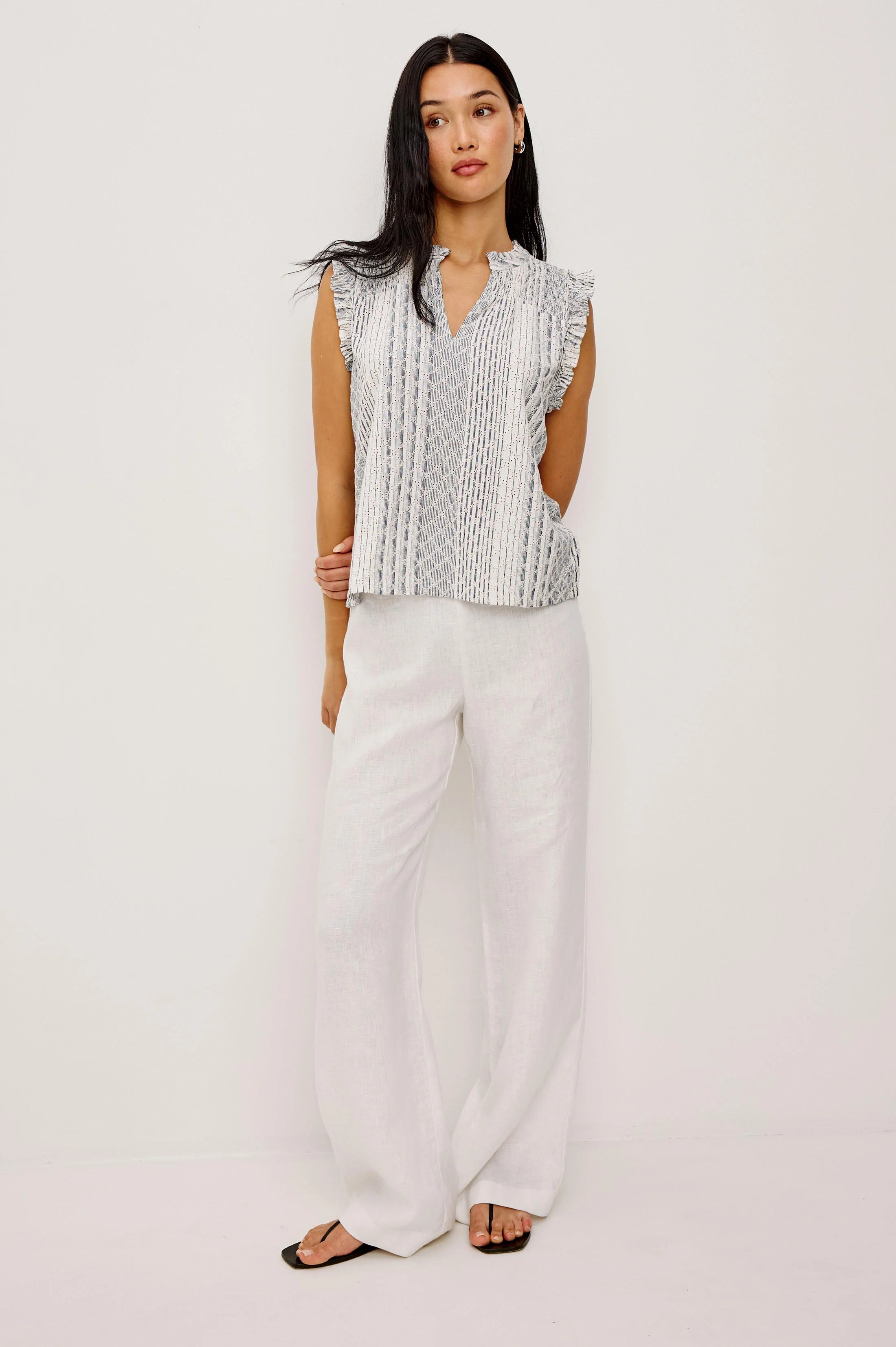 ARLENE TOP - STRIPED EYELET - Image 3