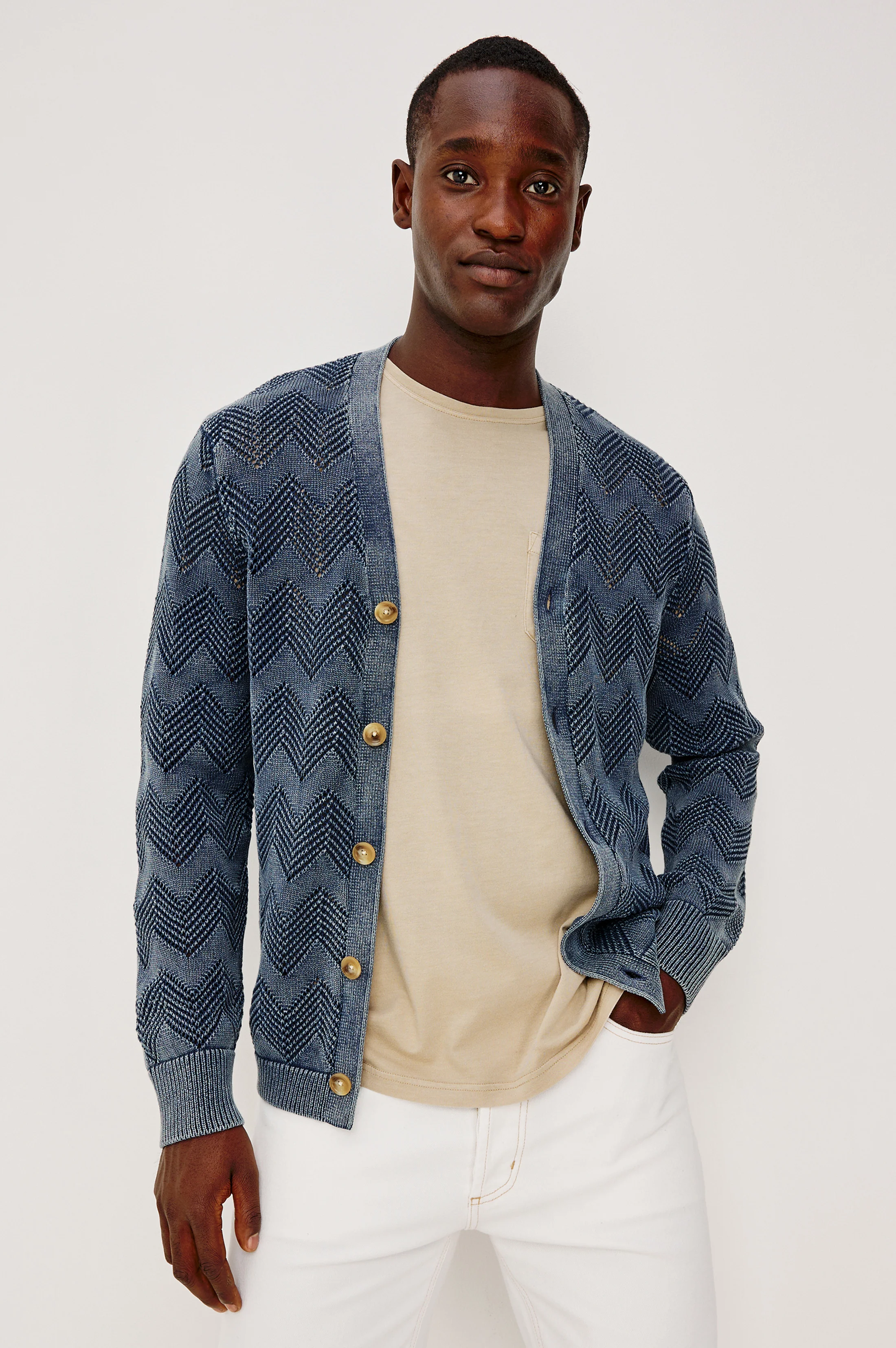 ASHE CARDIGAN - SUNFADED NAVY - Image 4