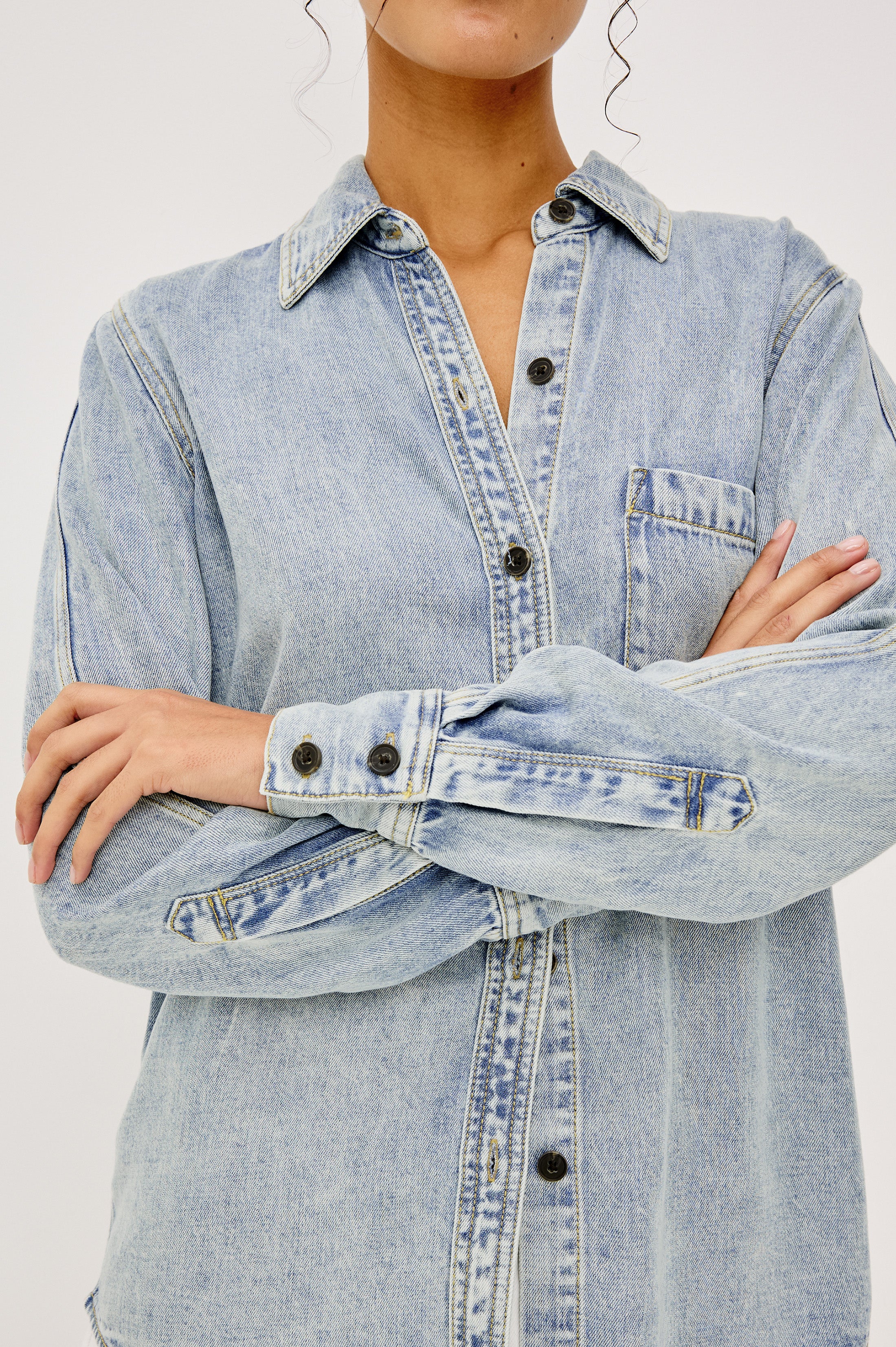 ATTICUS SHIRT - BLEACHED INDIGO - Image 2