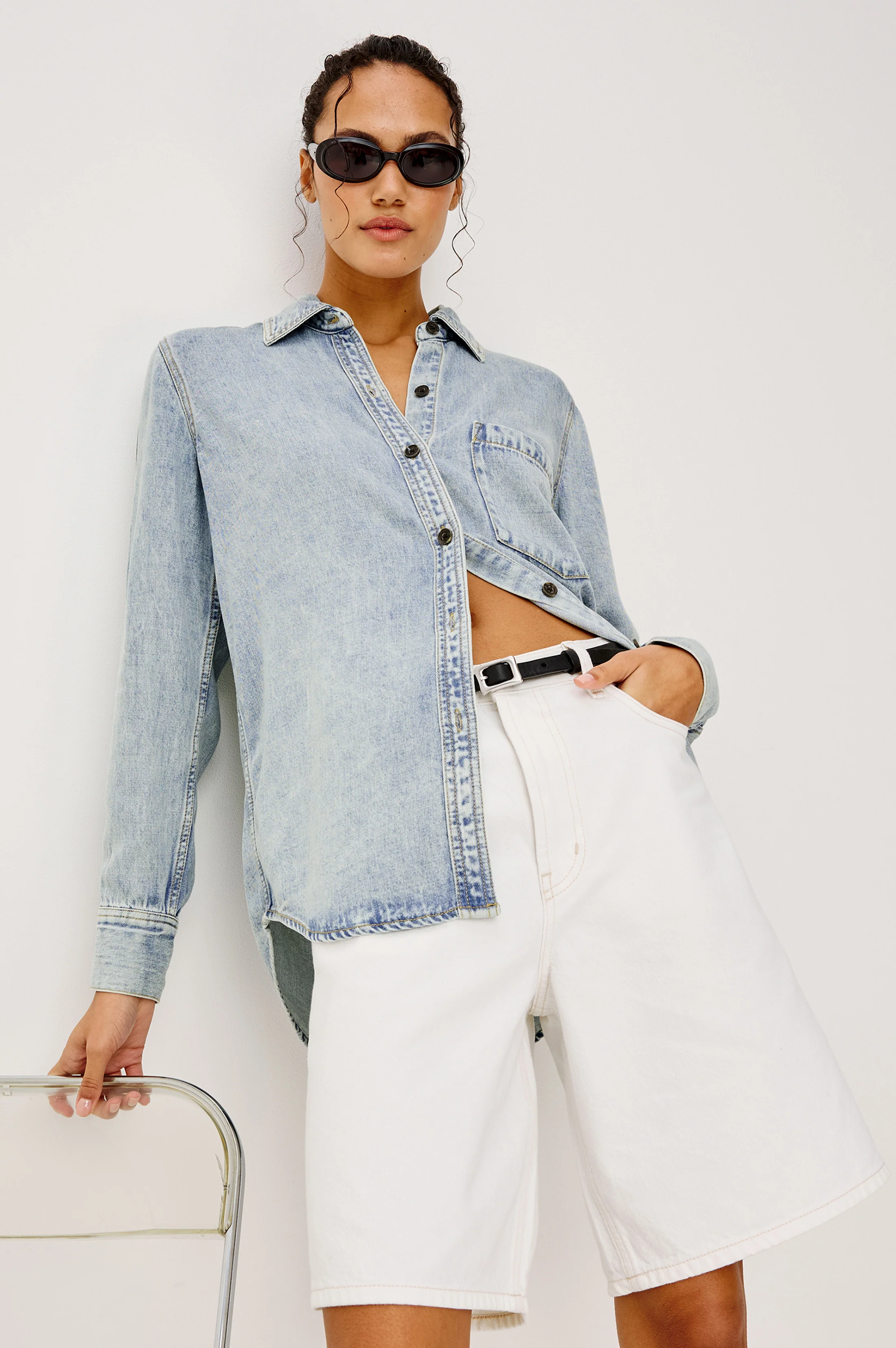 ATTICUS SHIRT - BLEACHED INDIGO - Image 4