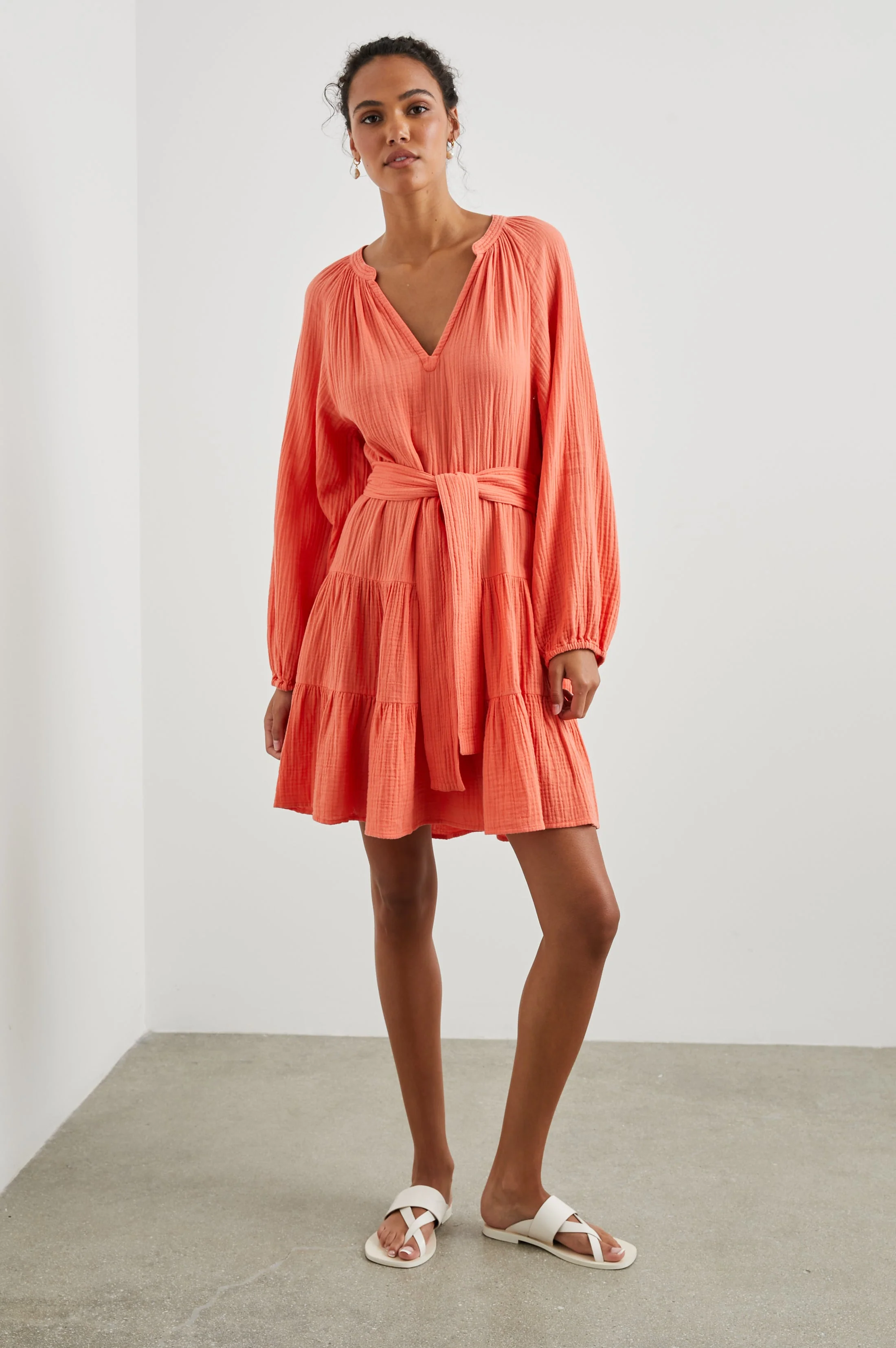 AURETA DRESS - PAPAYA - Image 3