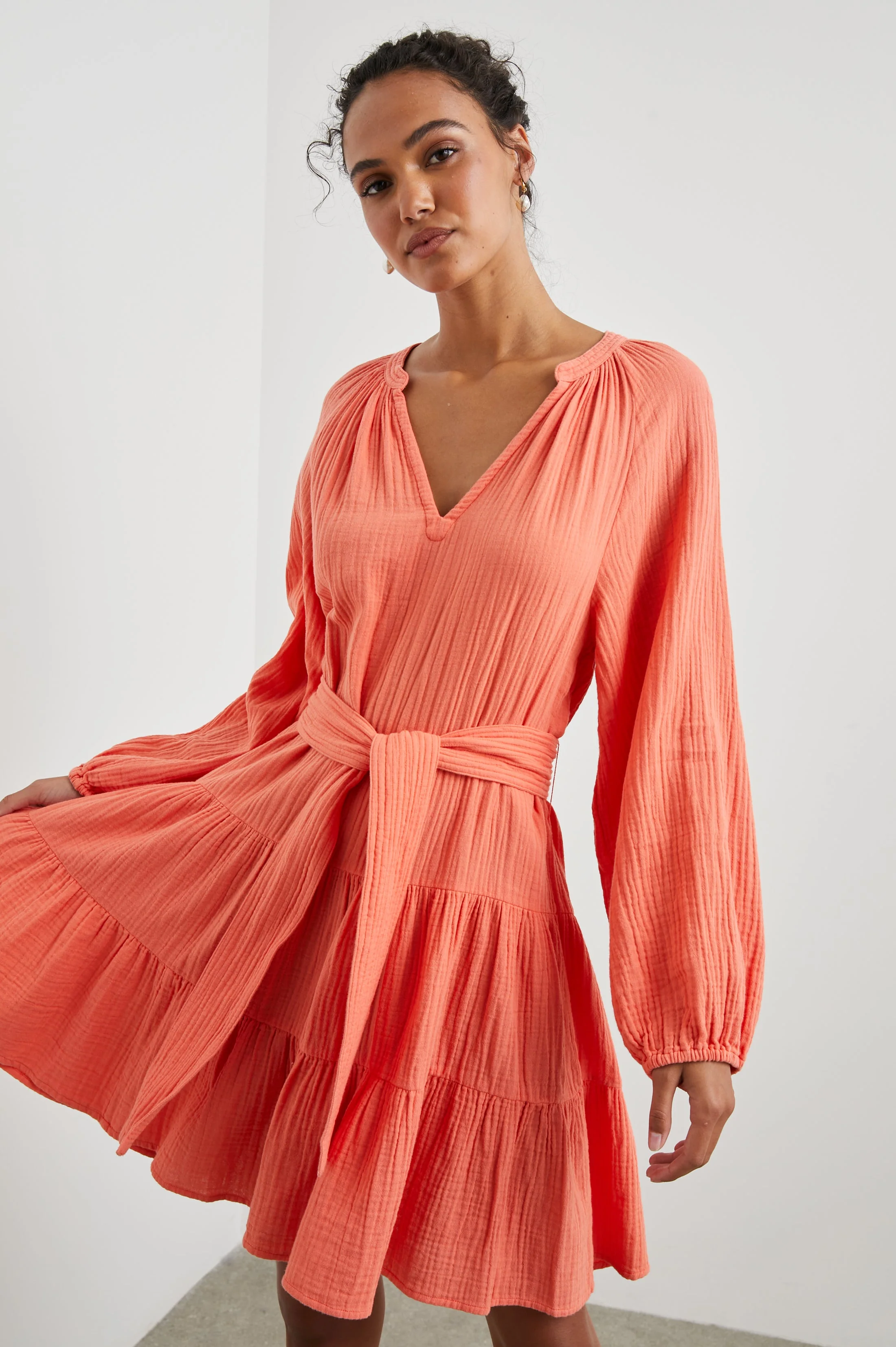 AURETA DRESS - PAPAYA - Image 4
