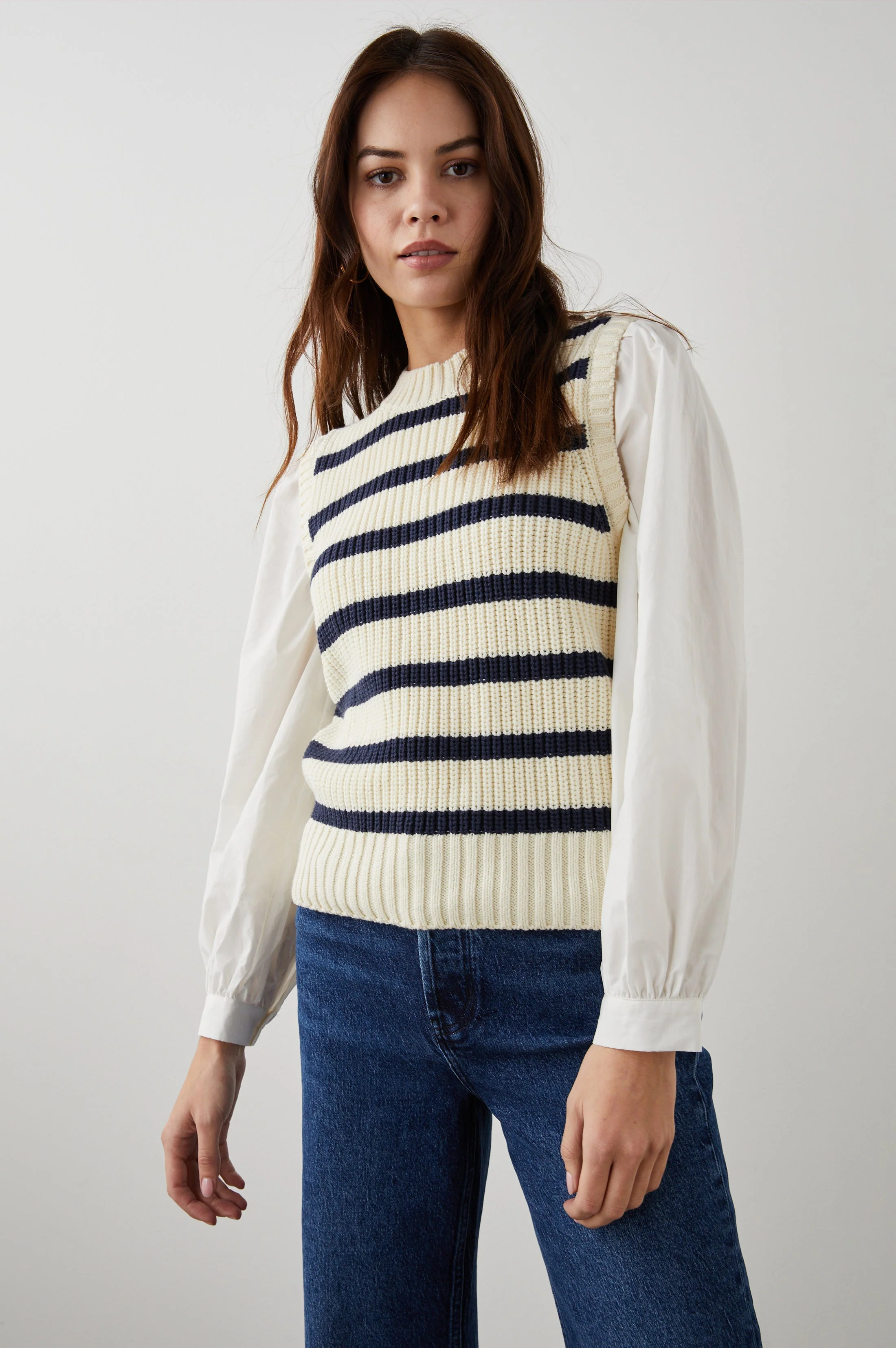 BAMBI SWEATER - IVORY NAVY STRIPE - Image 2