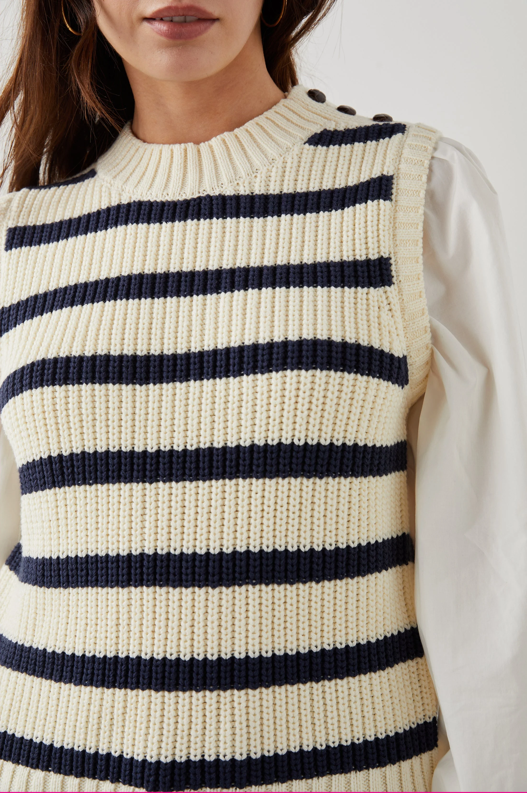 BAMBI SWEATER - IVORY NAVY STRIPE - Image 3