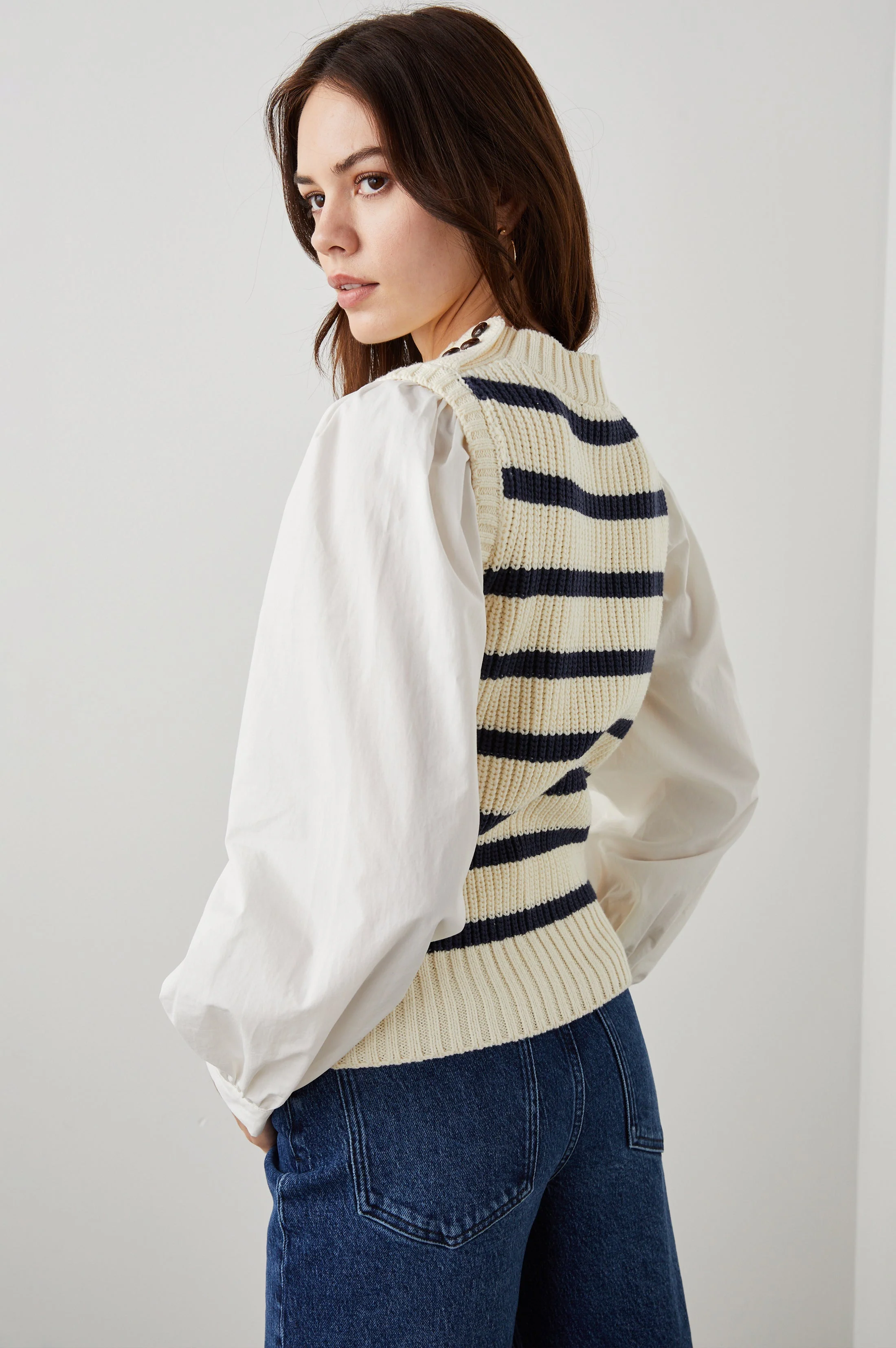 BAMBI SWEATER - IVORY NAVY STRIPE - Image 5