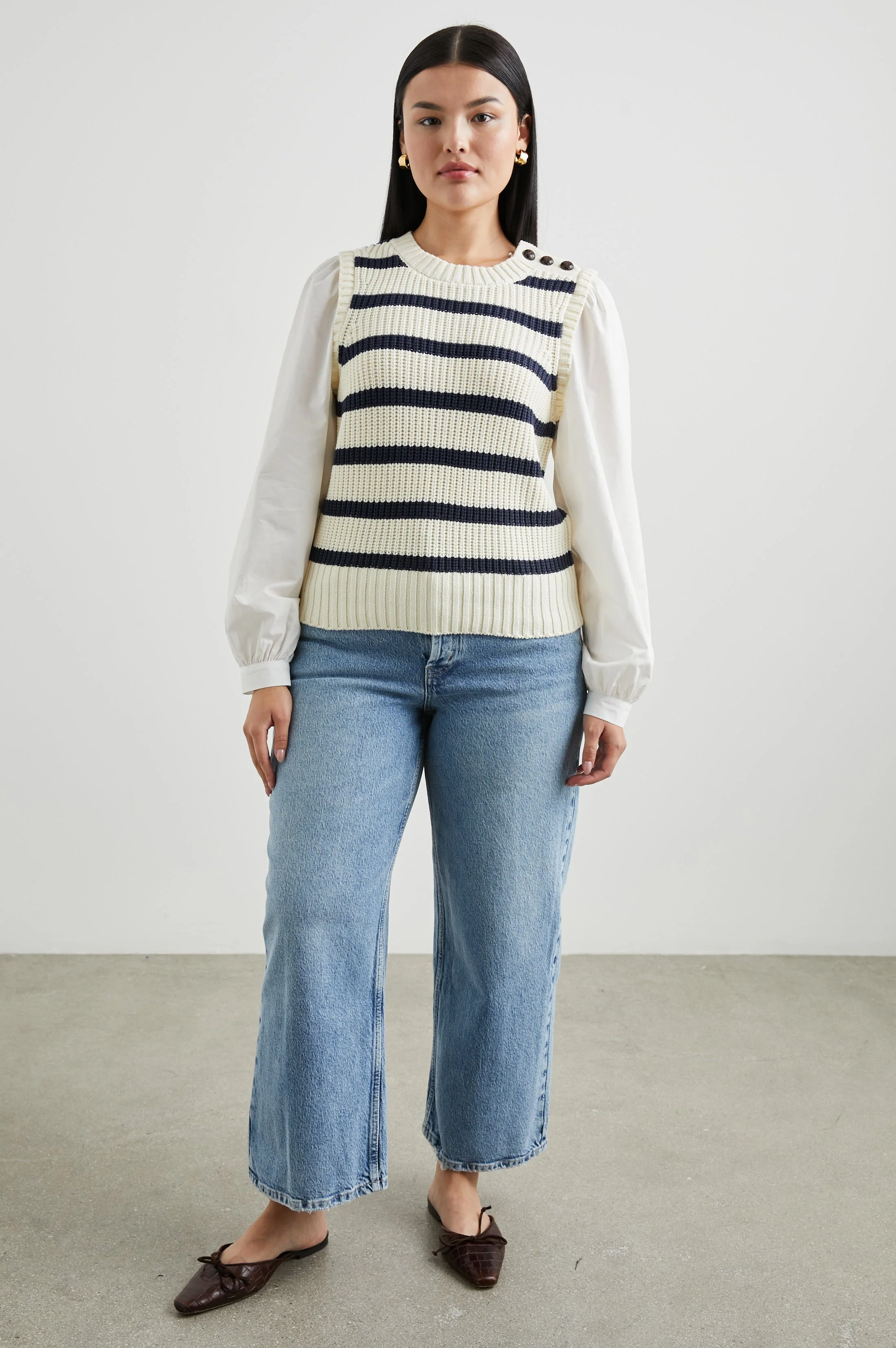 BAMBI SWEATER - IVORY NAVY STRIPE - Image 6