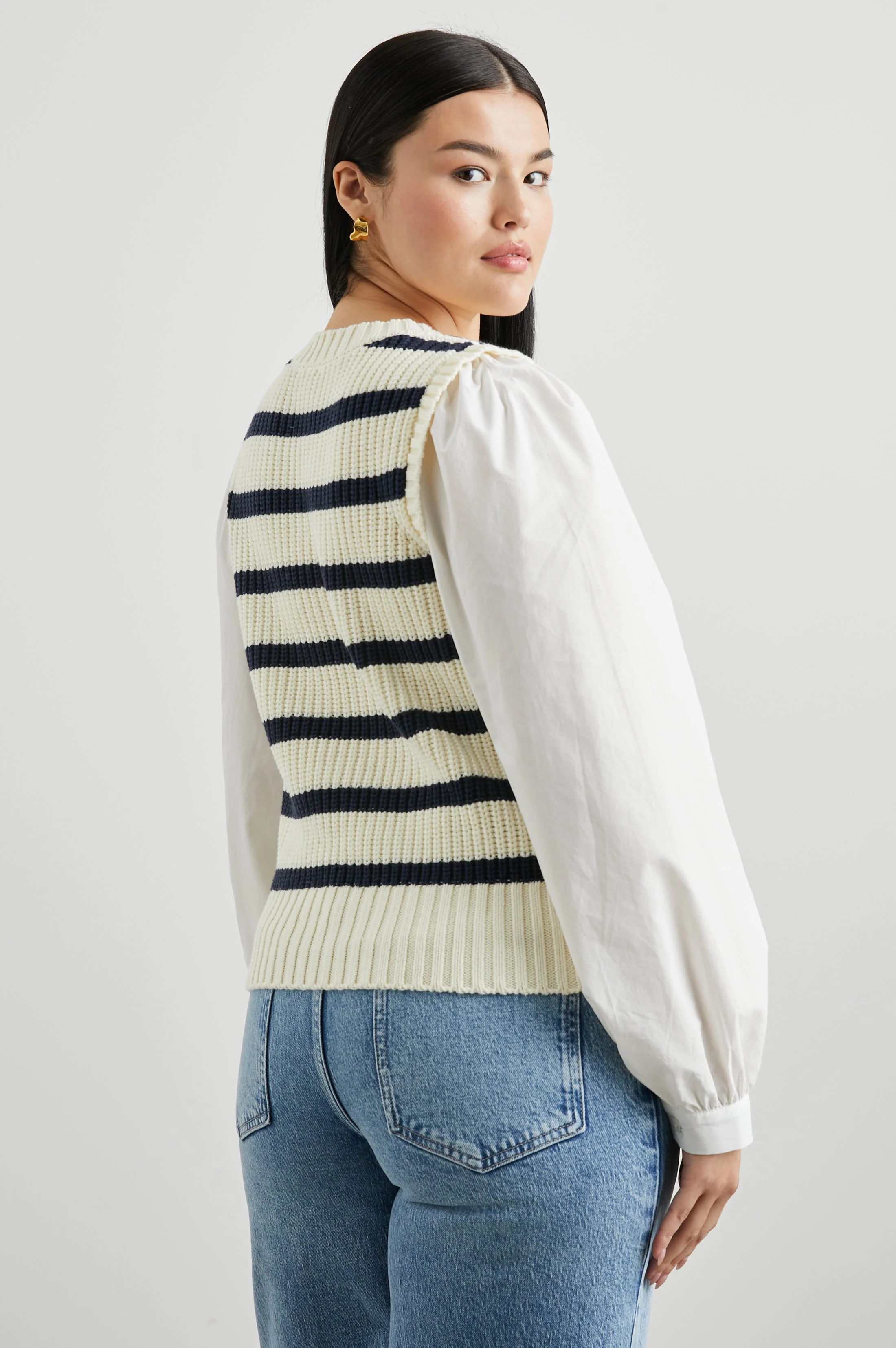 BAMBI SWEATER - IVORY NAVY STRIPE - Image 7